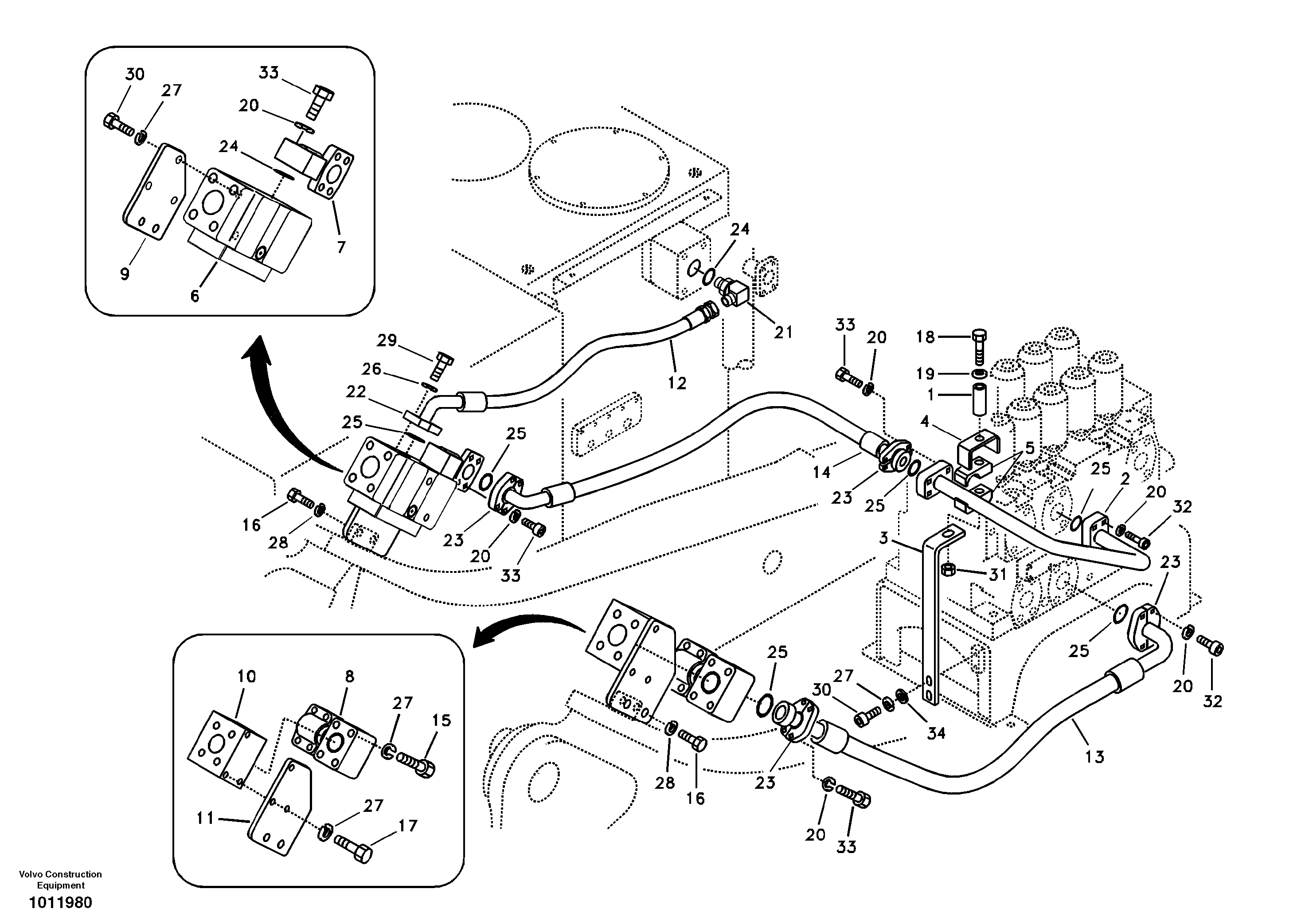 Working hydraulic, hammer and shear for upper — volvo parts diagram