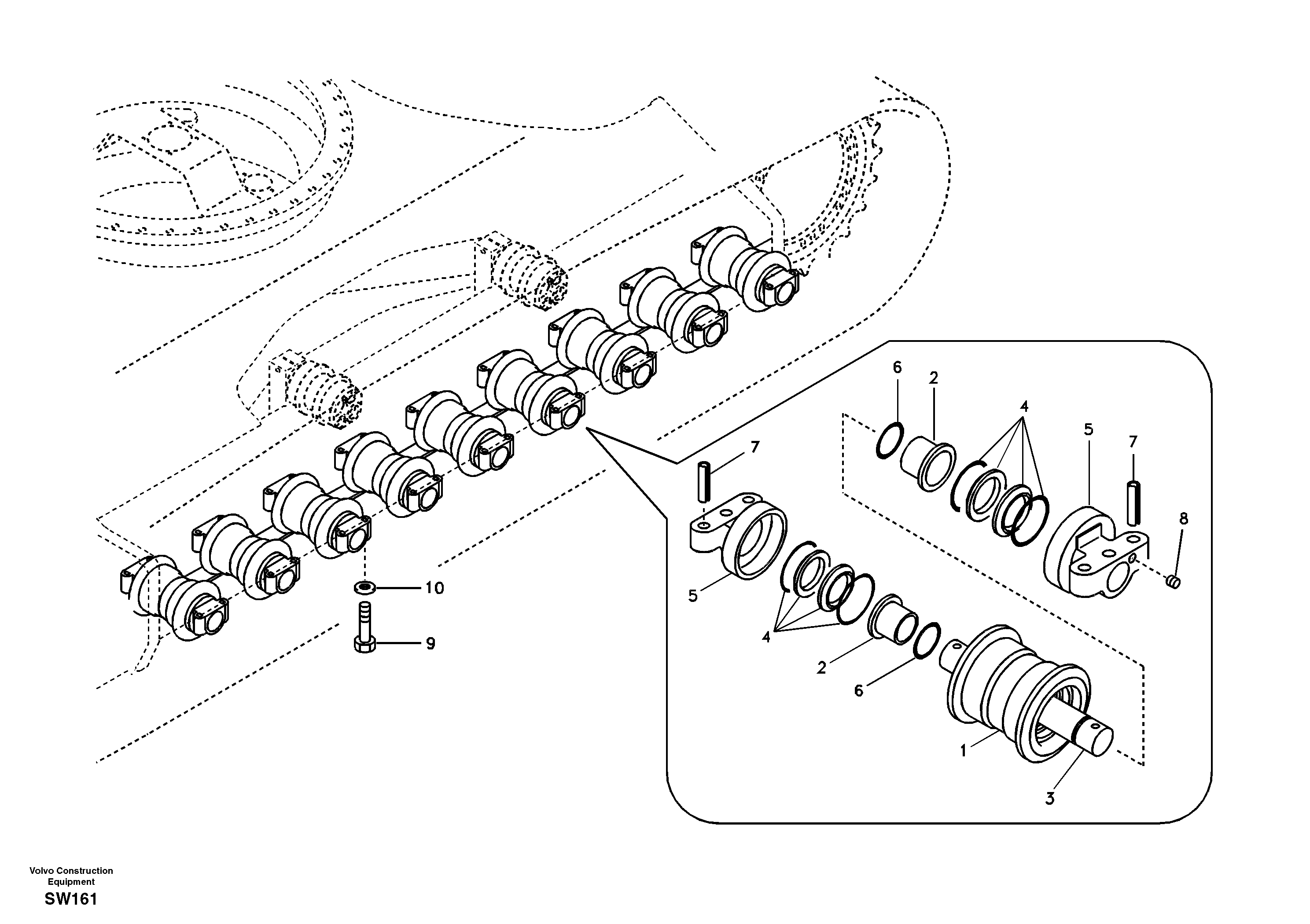Bottom roller — volvo parts diagram