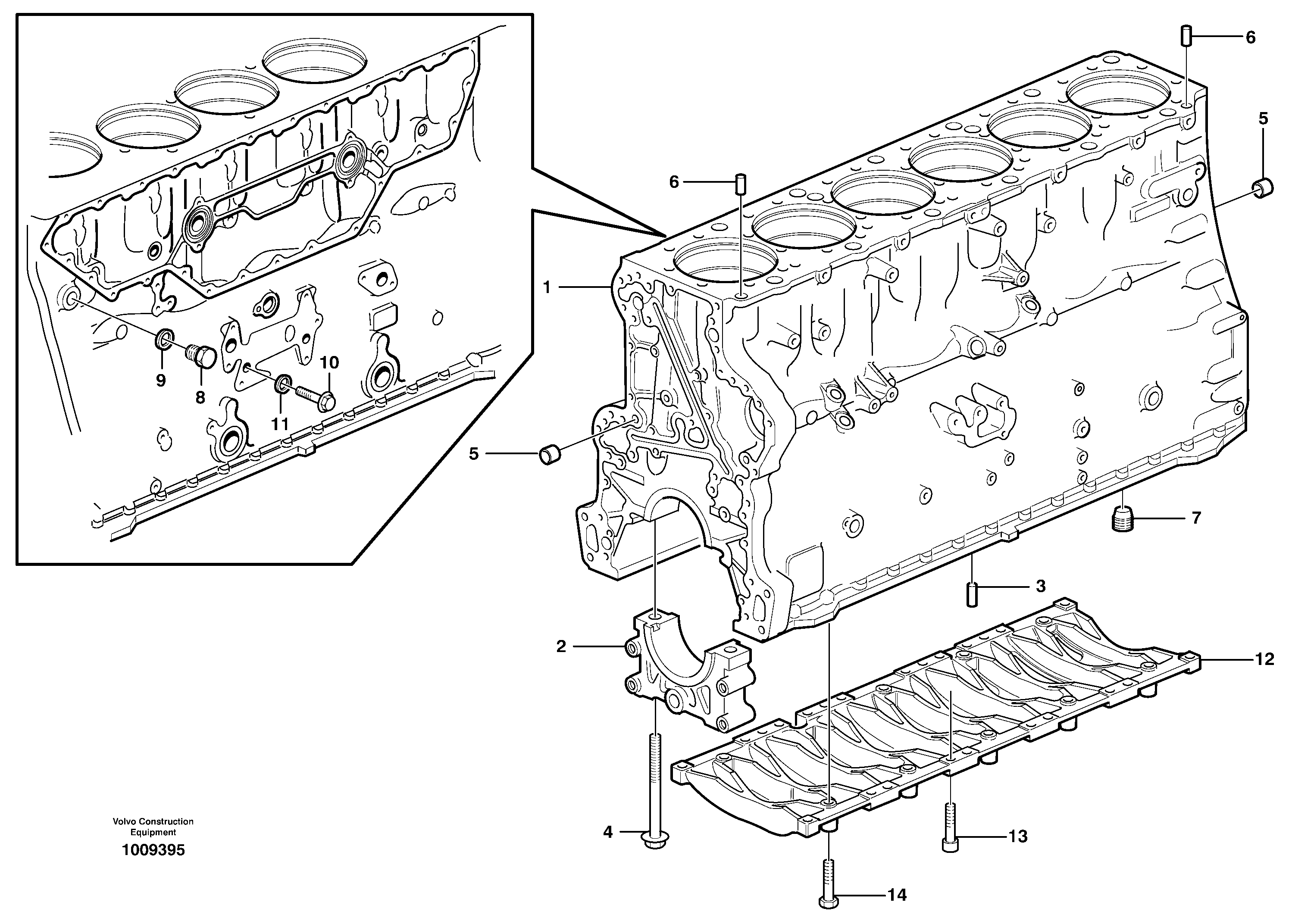 Cylinder block  D12C ENGINE — volvo parts diagram