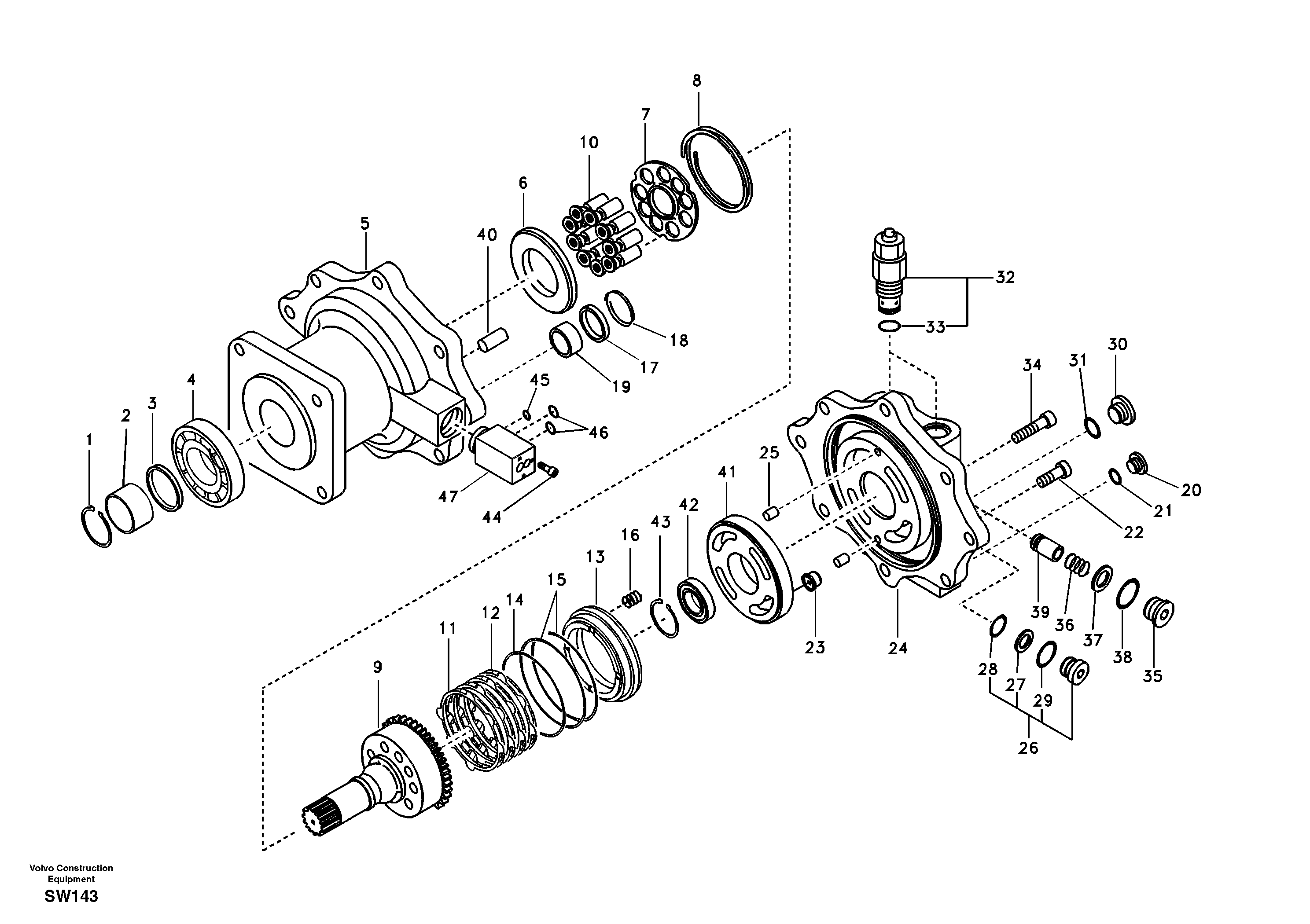 Swing motor — volvo parts diagram