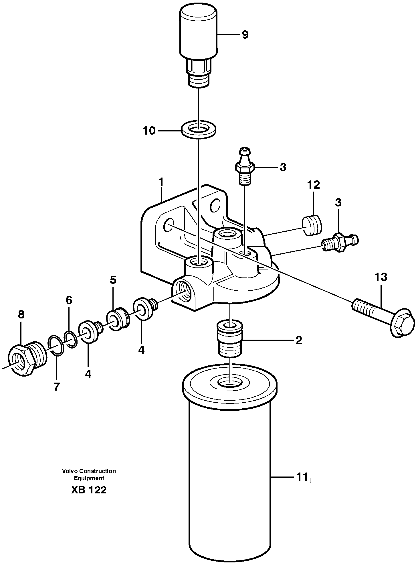 Fuel filter  D10B ENGINE — volvo parts diagram