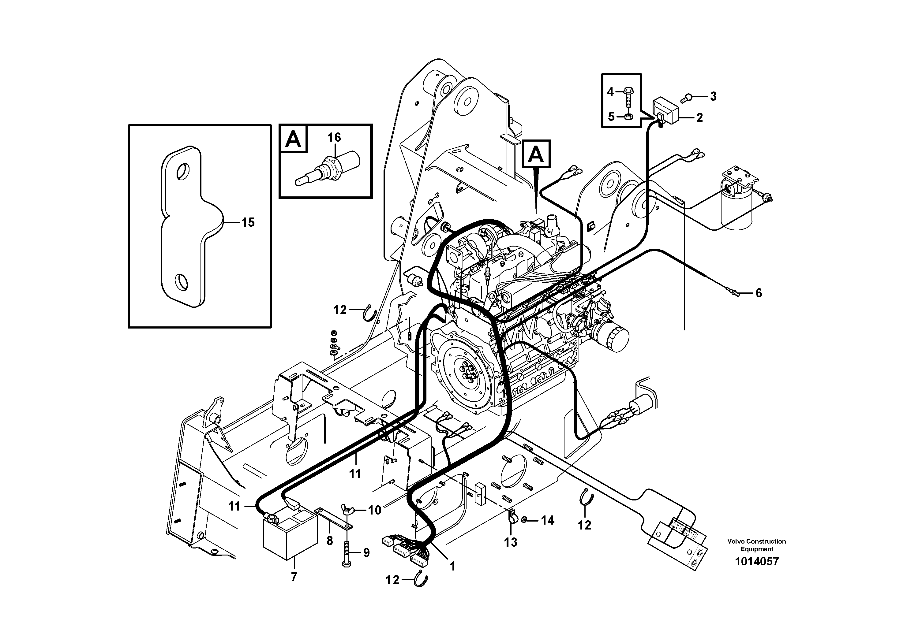 Cable harnesses, front — volvo parts diagram