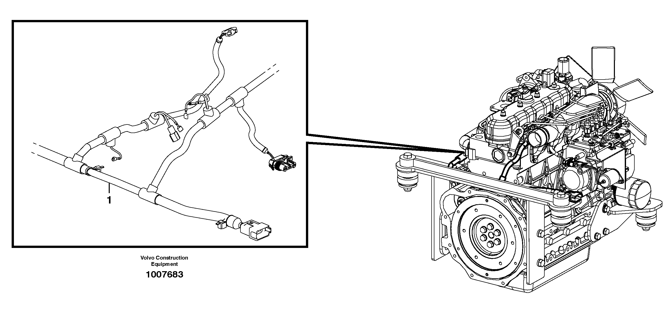 Cable harness, engine — volvo parts diagram