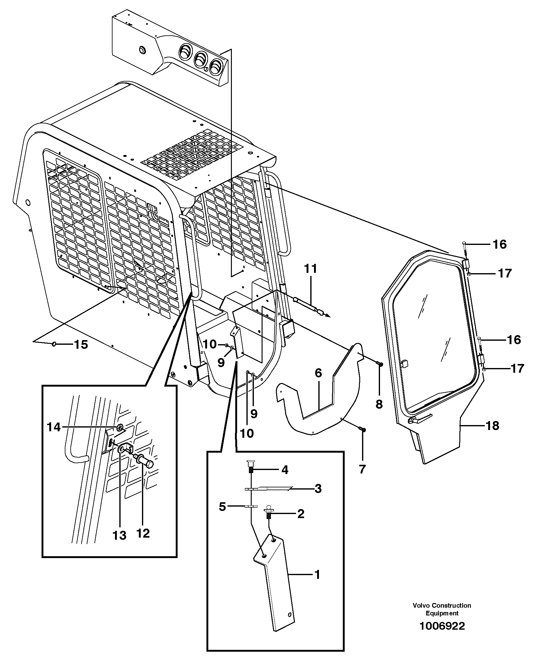 Enclosed cab (optional) — volvo parts diagram