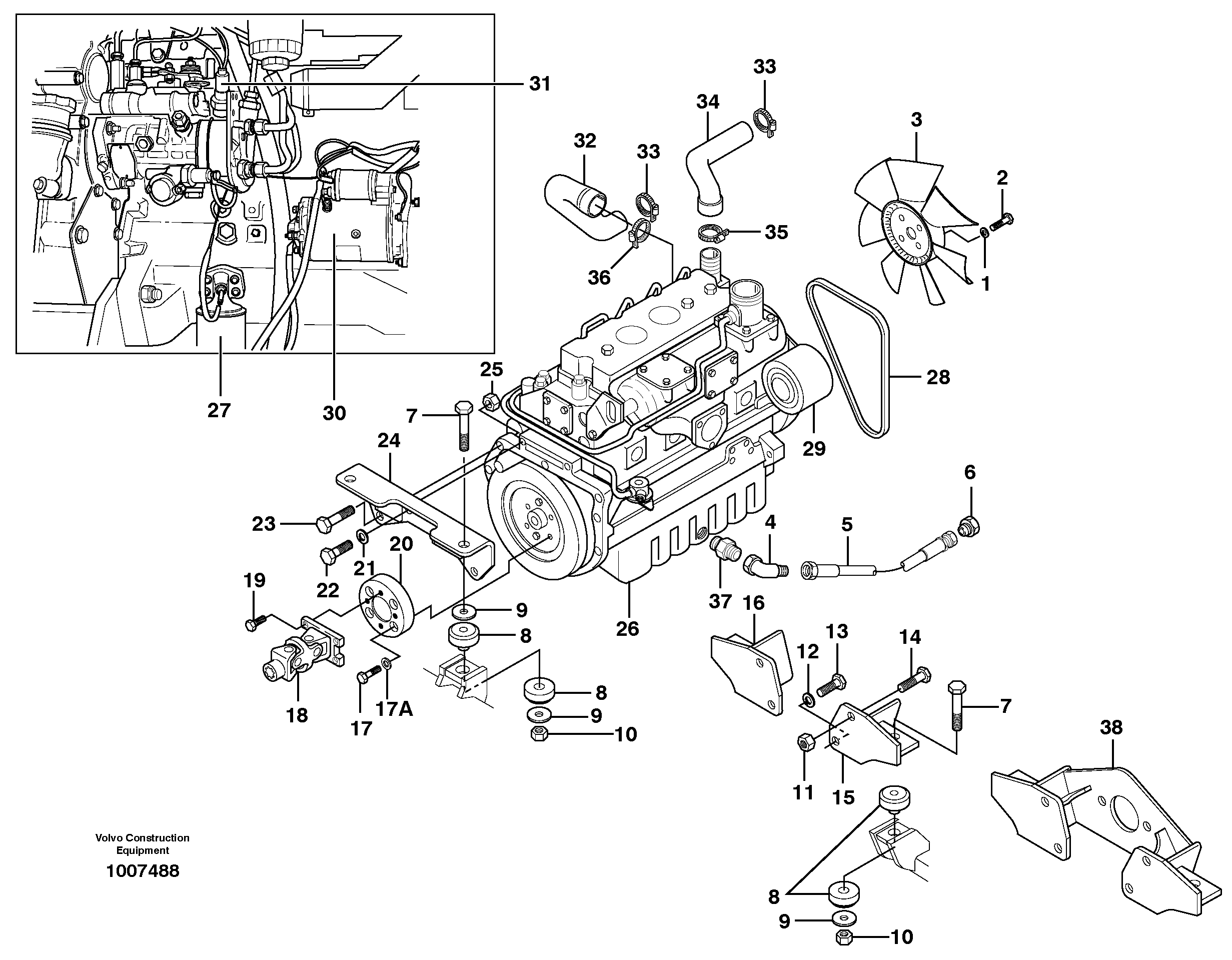 Engine mounting — volvo parts diagram