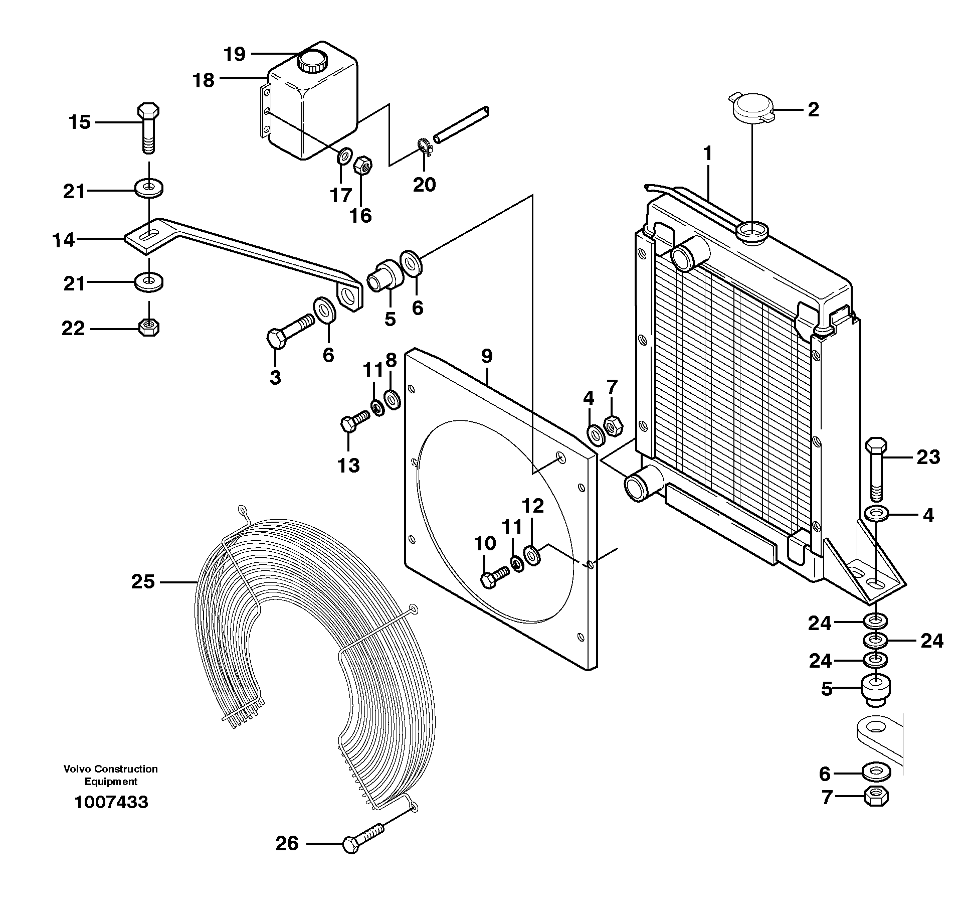 Radiator mounting — volvo parts diagram
