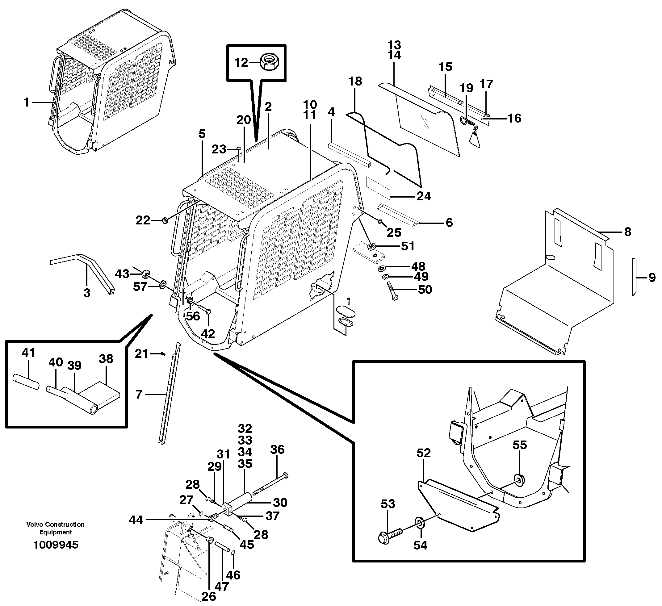 Drivers cab — volvo parts diagram