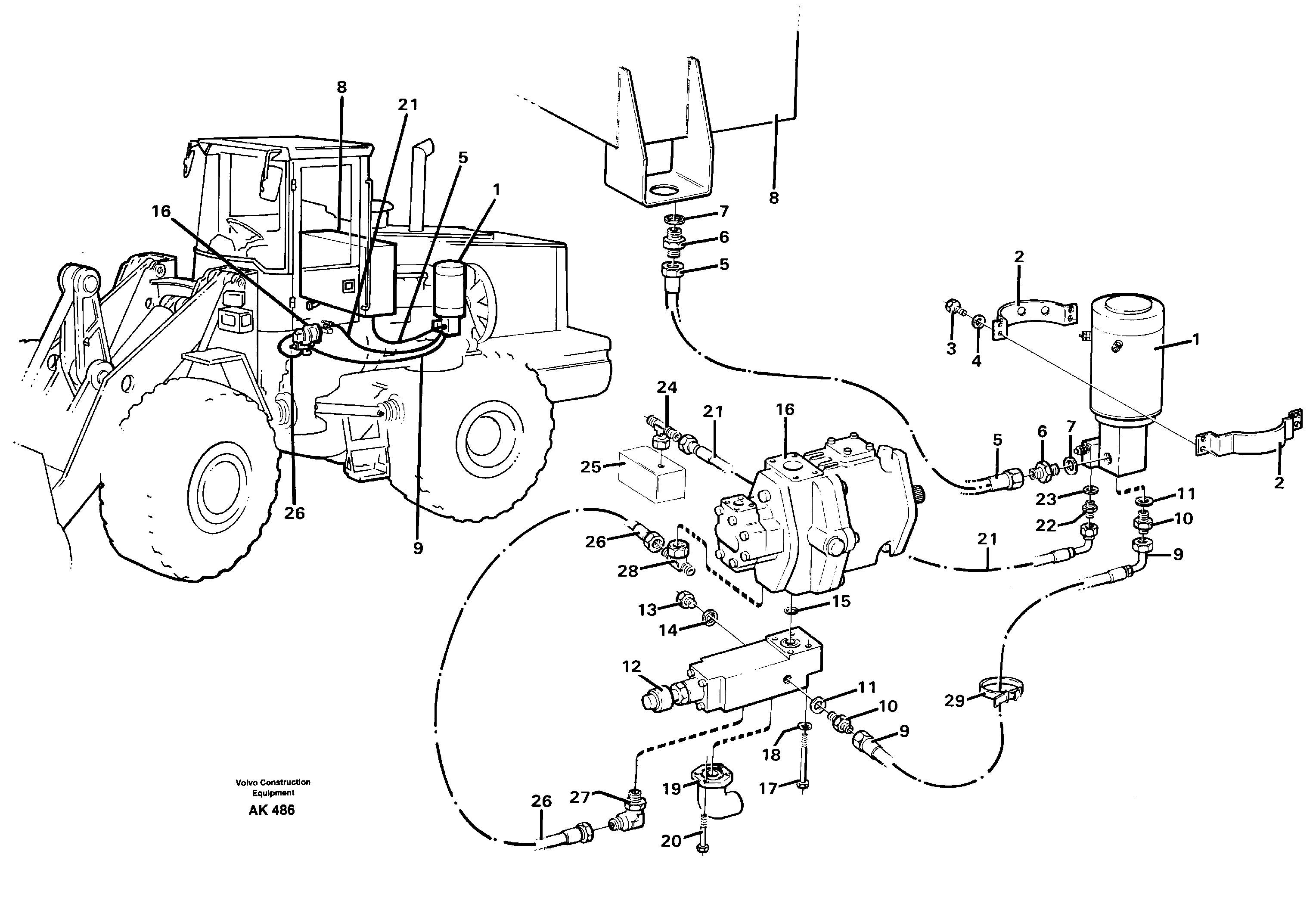 Secondary steering system.  93500 — volvo parts diagram