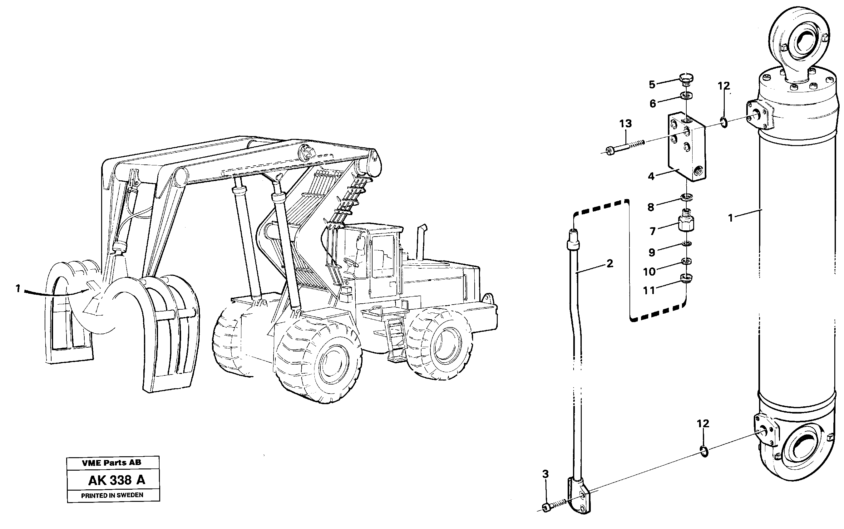 Hydraulic cylinder with clutch body.  91851 — volvo parts diagram