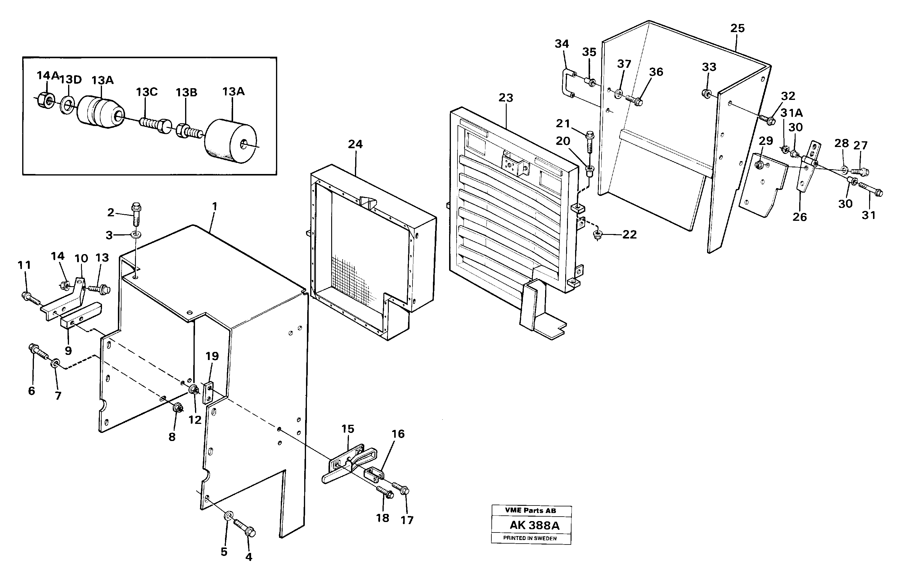 Radiator shell.  33809 — volvo parts diagram