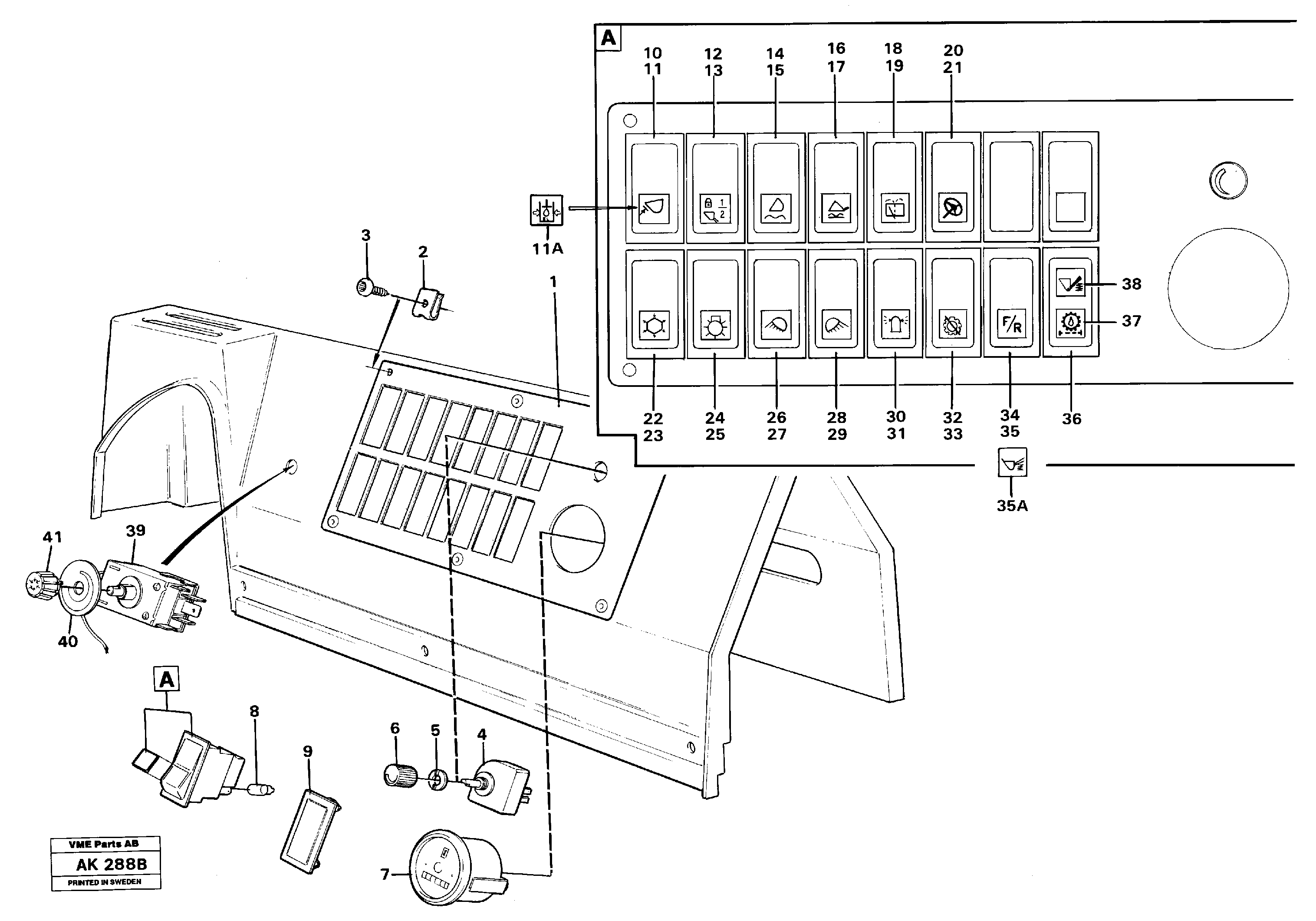 Switch panel — volvo parts diagram