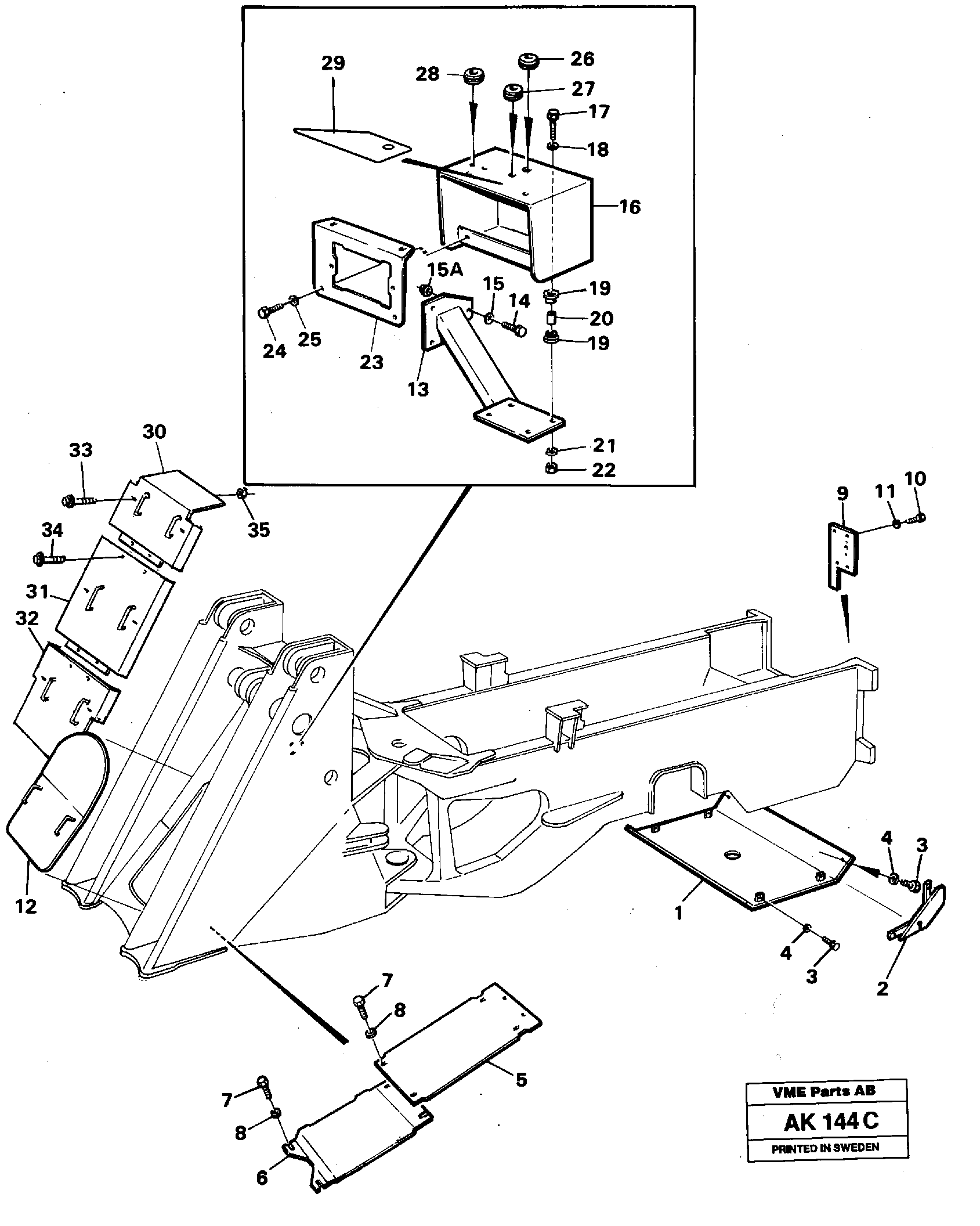 Protecting plates.  STD,   USA,   33808 — volvo parts diagram
