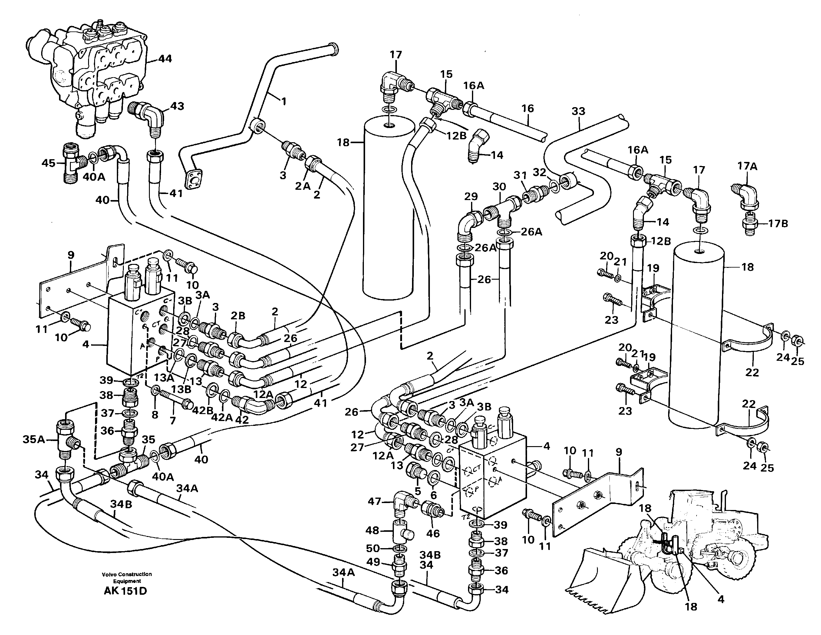 Boom suspension system  91871,   92447,   94600,   94601 — volvo parts diagram