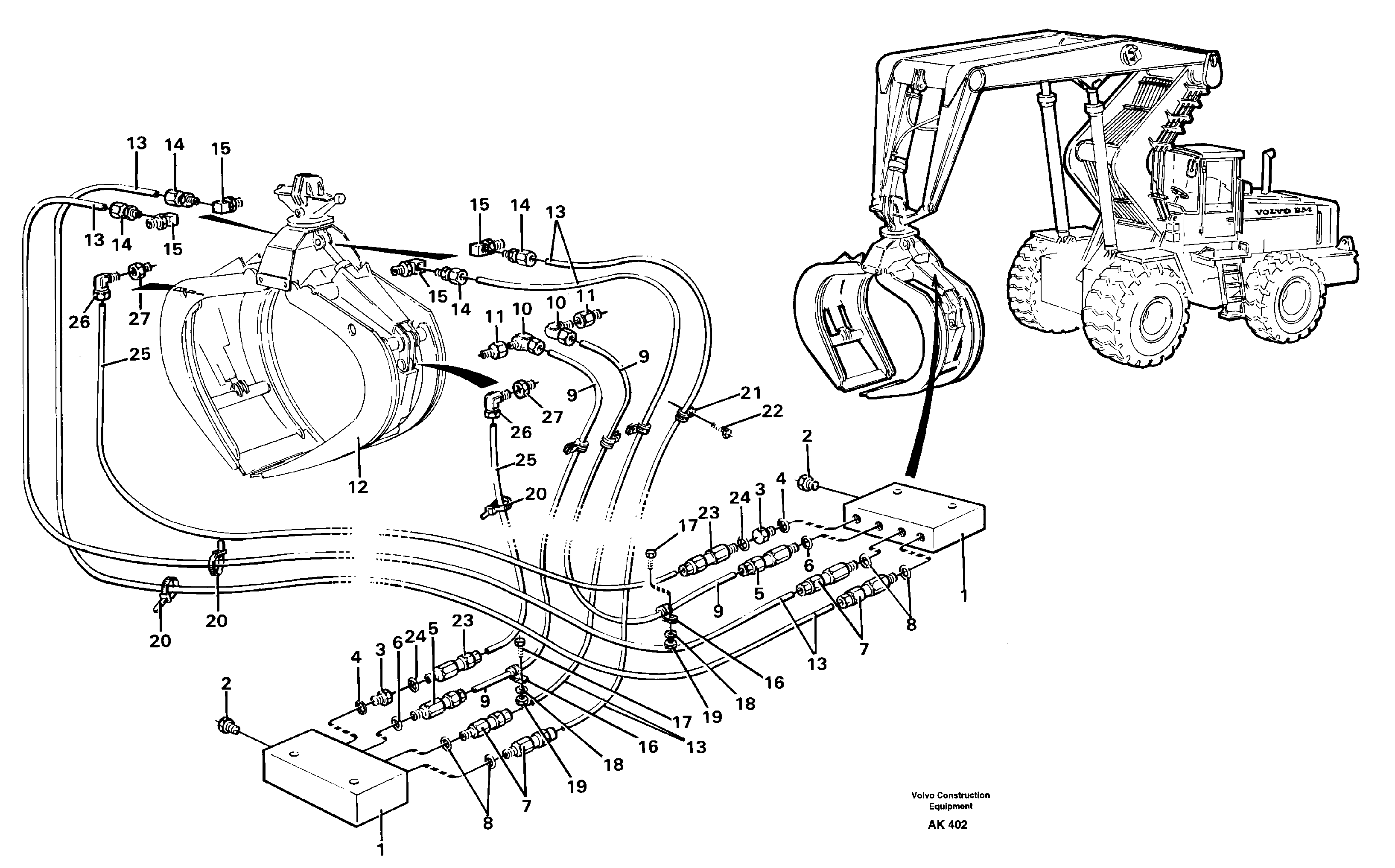 Distribution block. I, J  33808 SER NO - 2168 — volvo parts diagram