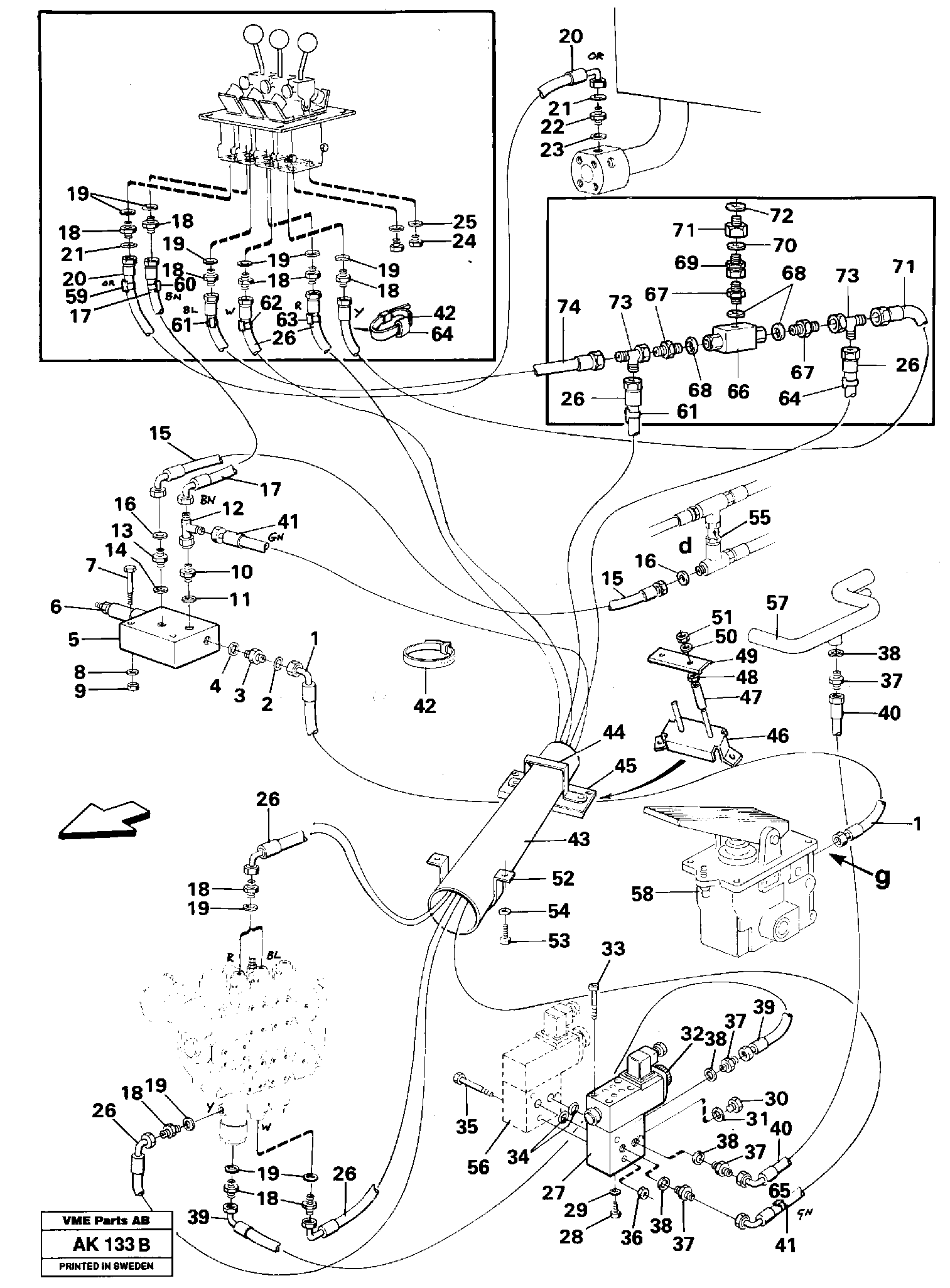 Servo hydraulics.  SER NO - 1070 — volvo parts diagram