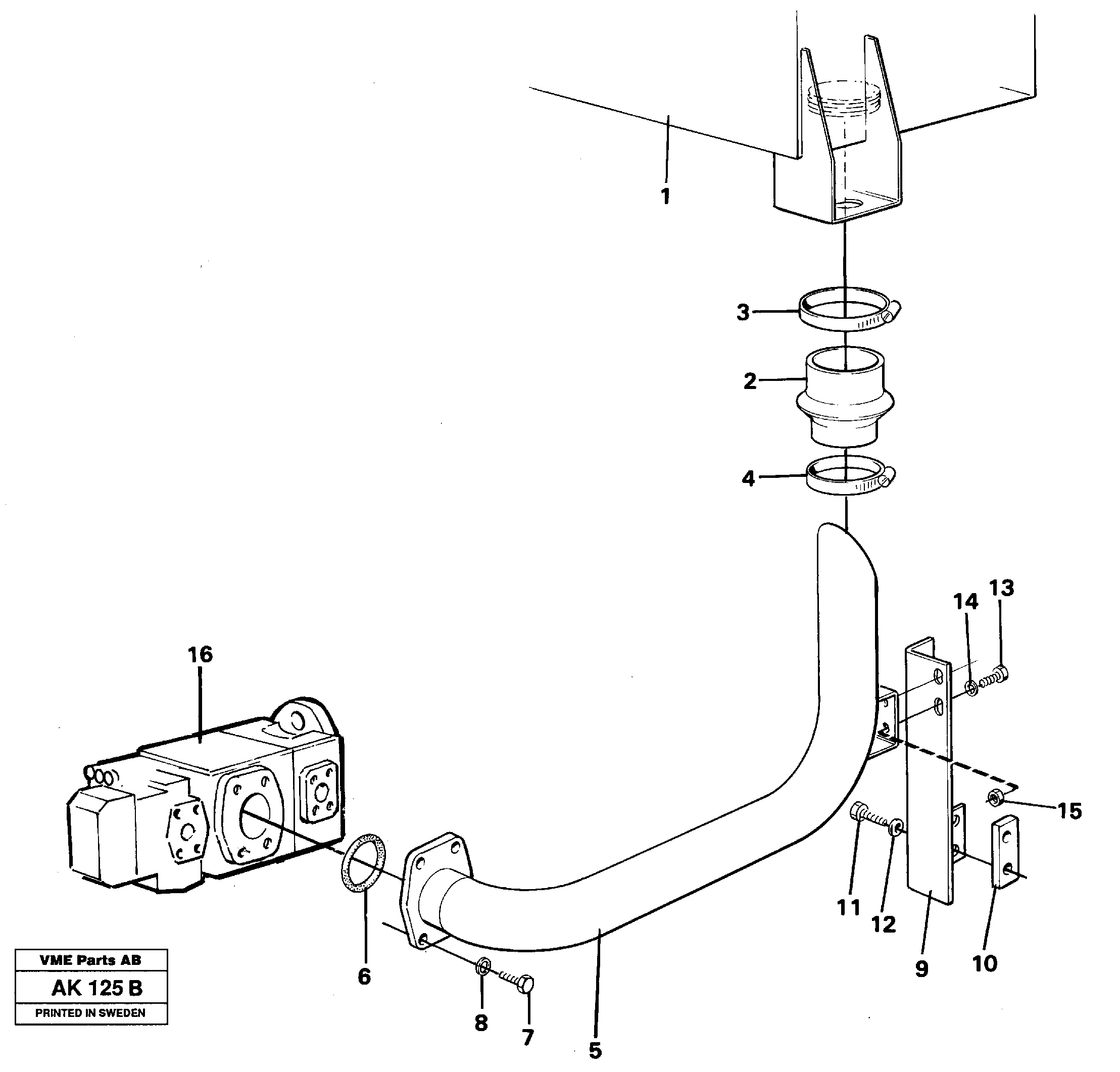 Hydraulic system, suction line.  STD,   USA,   33808,   33809 — volvo parts diagram