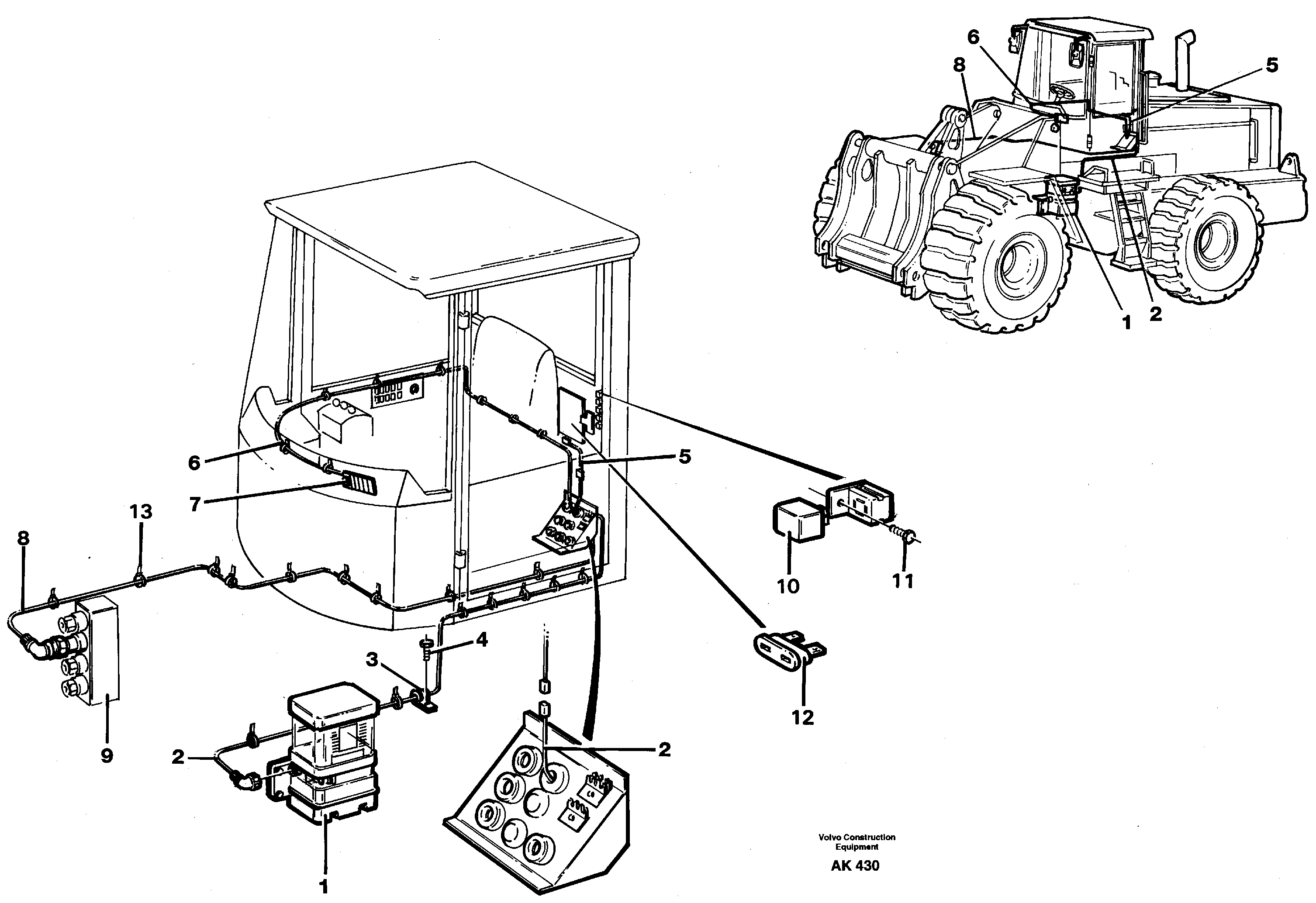 Cable harness, central lubrication.  94803 — volvo parts diagram