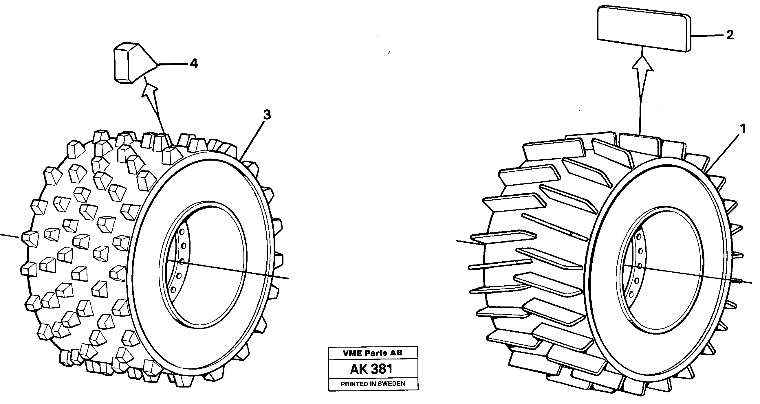 Compaktor wheels.  92557,   94759 — volvo parts diagram