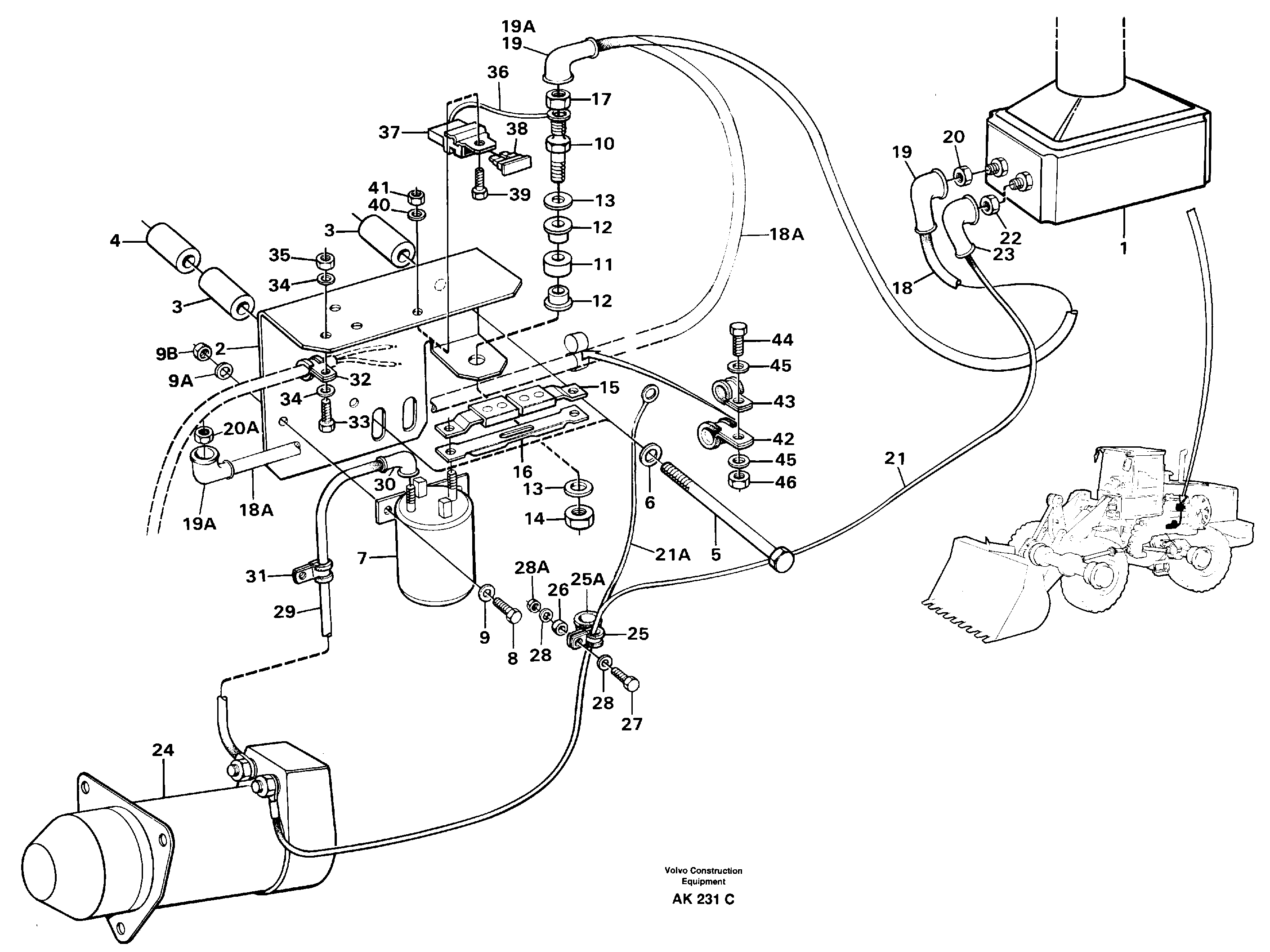Starter element with fitting parts.  91422,  92078,   92552 — volvo parts diagram