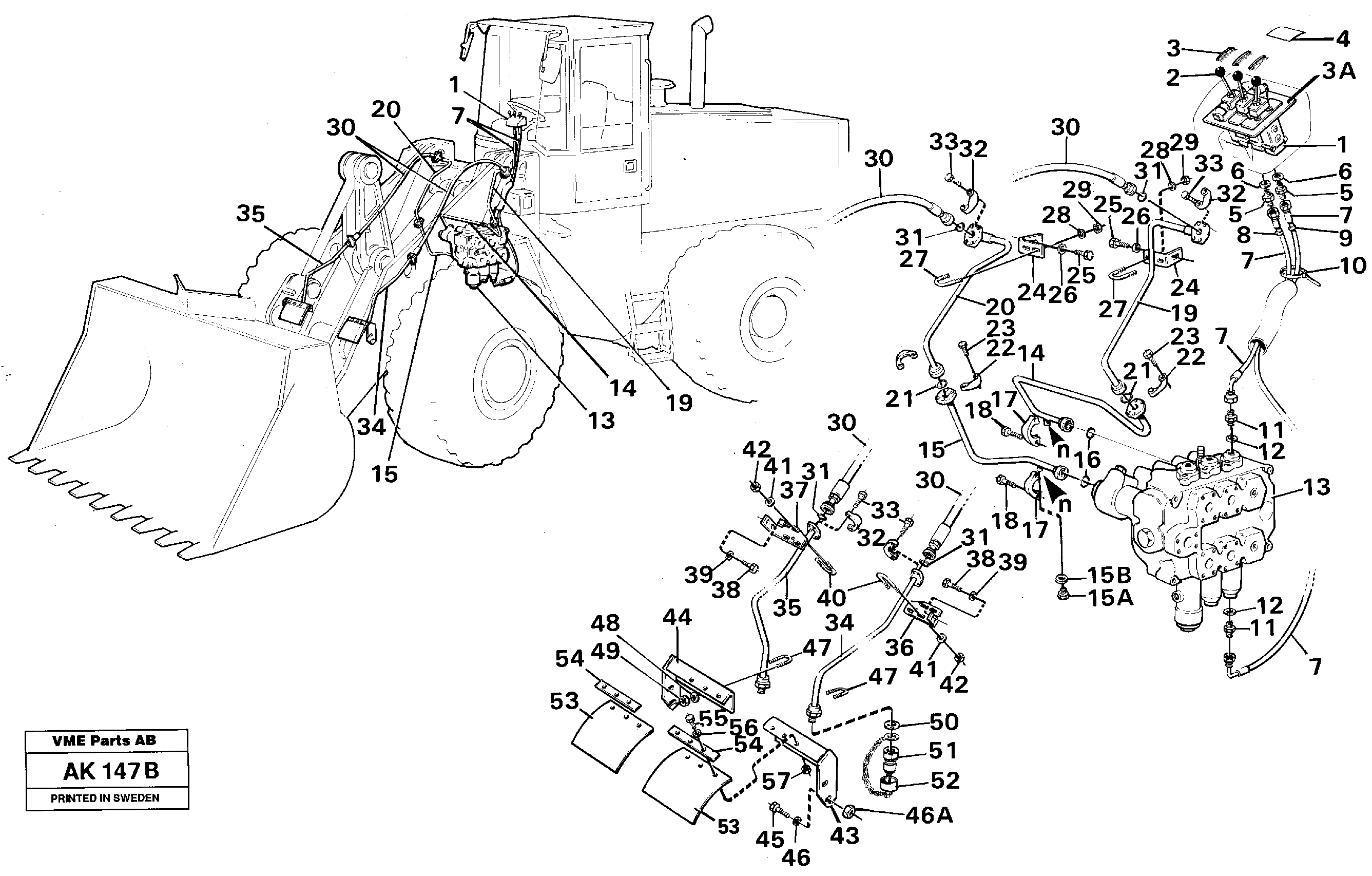 Hydraulic system, 3:rd function.  91728,   92765,   94660,   94957,   94962 — volvo parts diagram