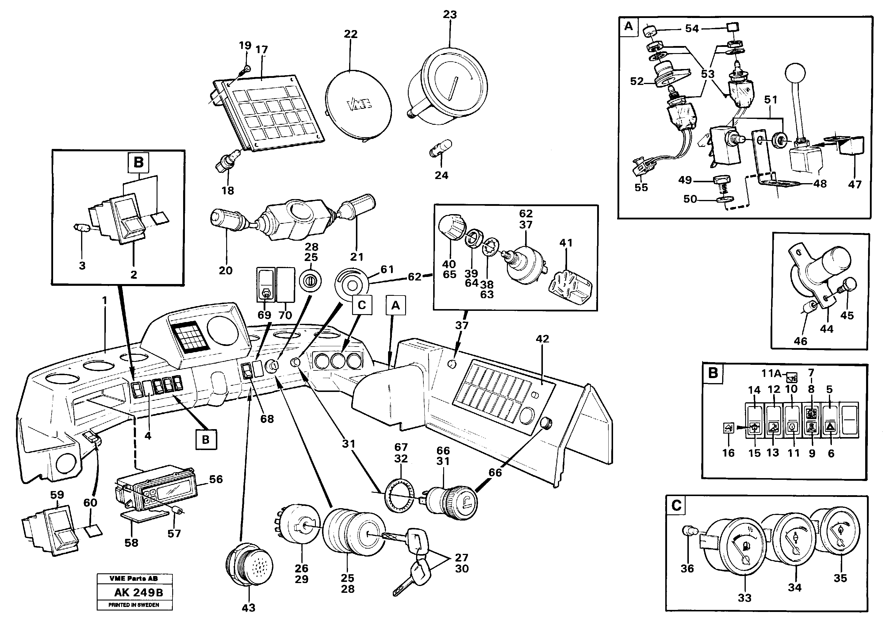 Instruments panel — volvo parts diagram