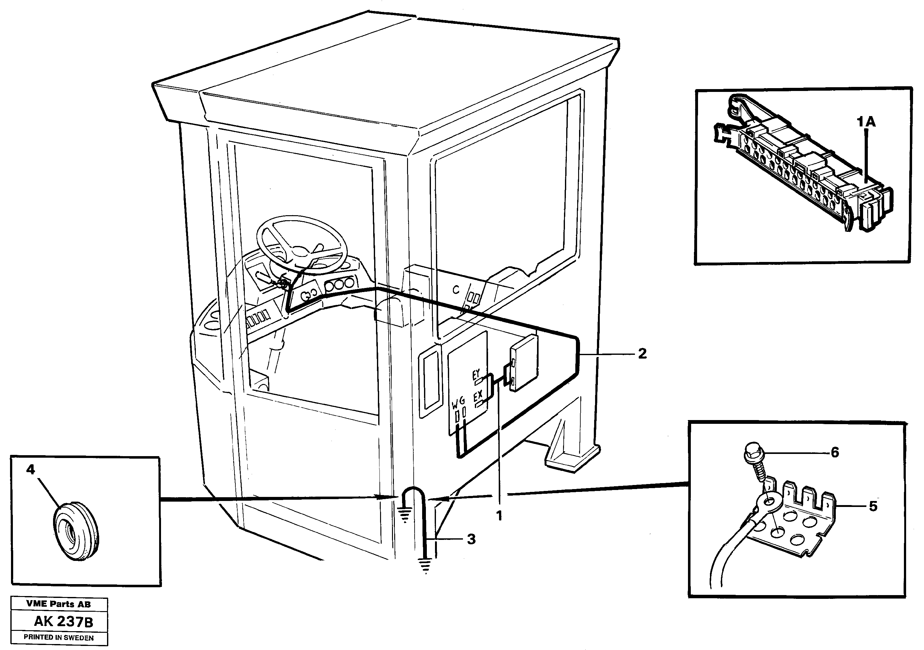 Cable harnesses, cab — volvo parts diagram