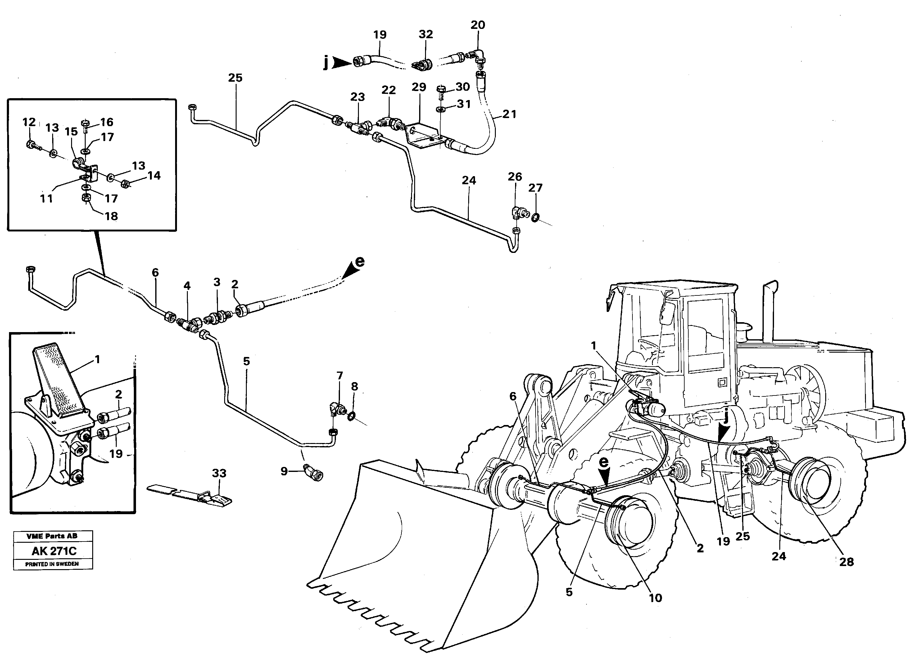 Brake pipes: footbrake valve - front- and rear axle — volvo parts diagram