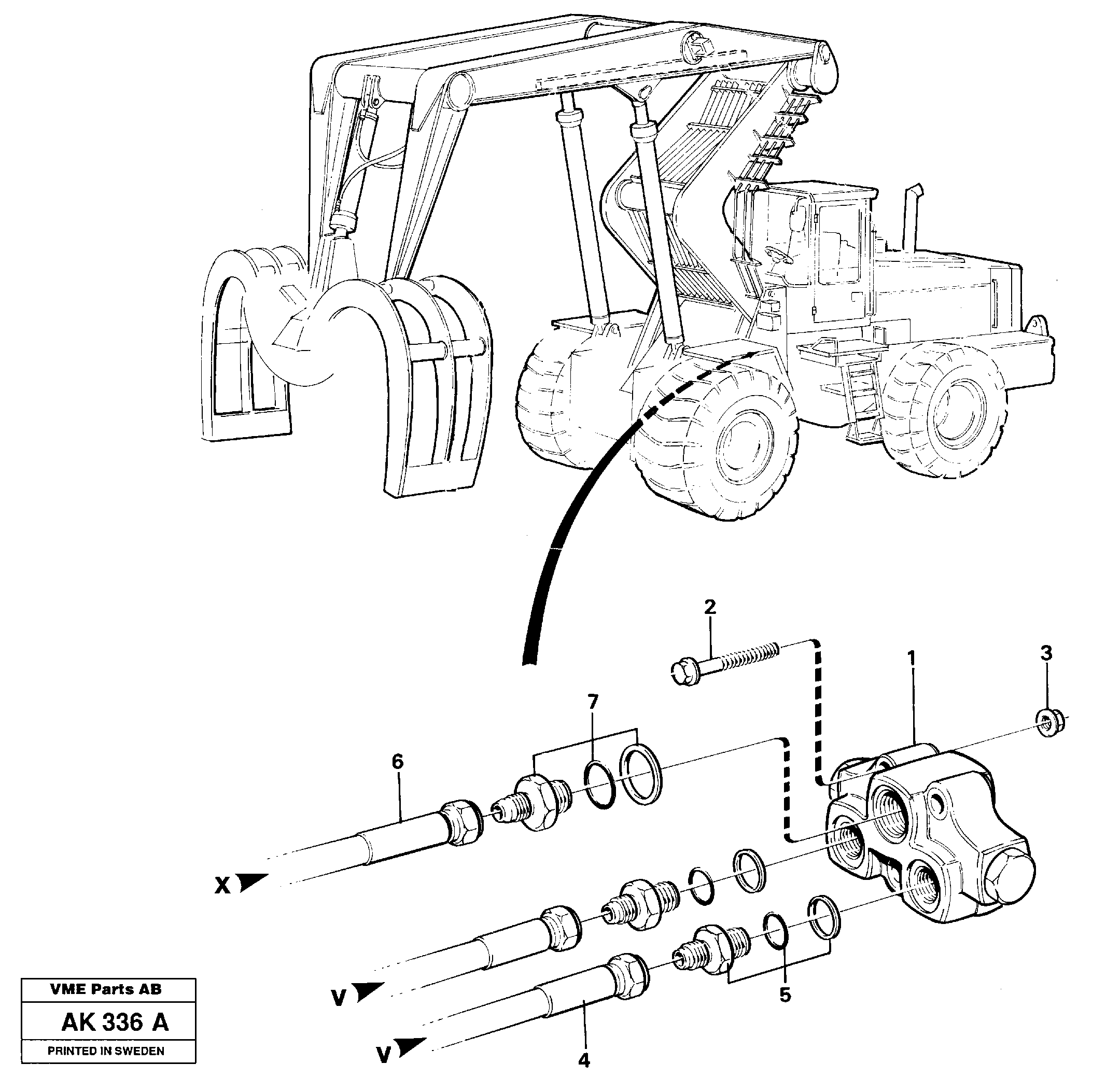 Check valve with hose assembly.  33808 — volvo parts diagram