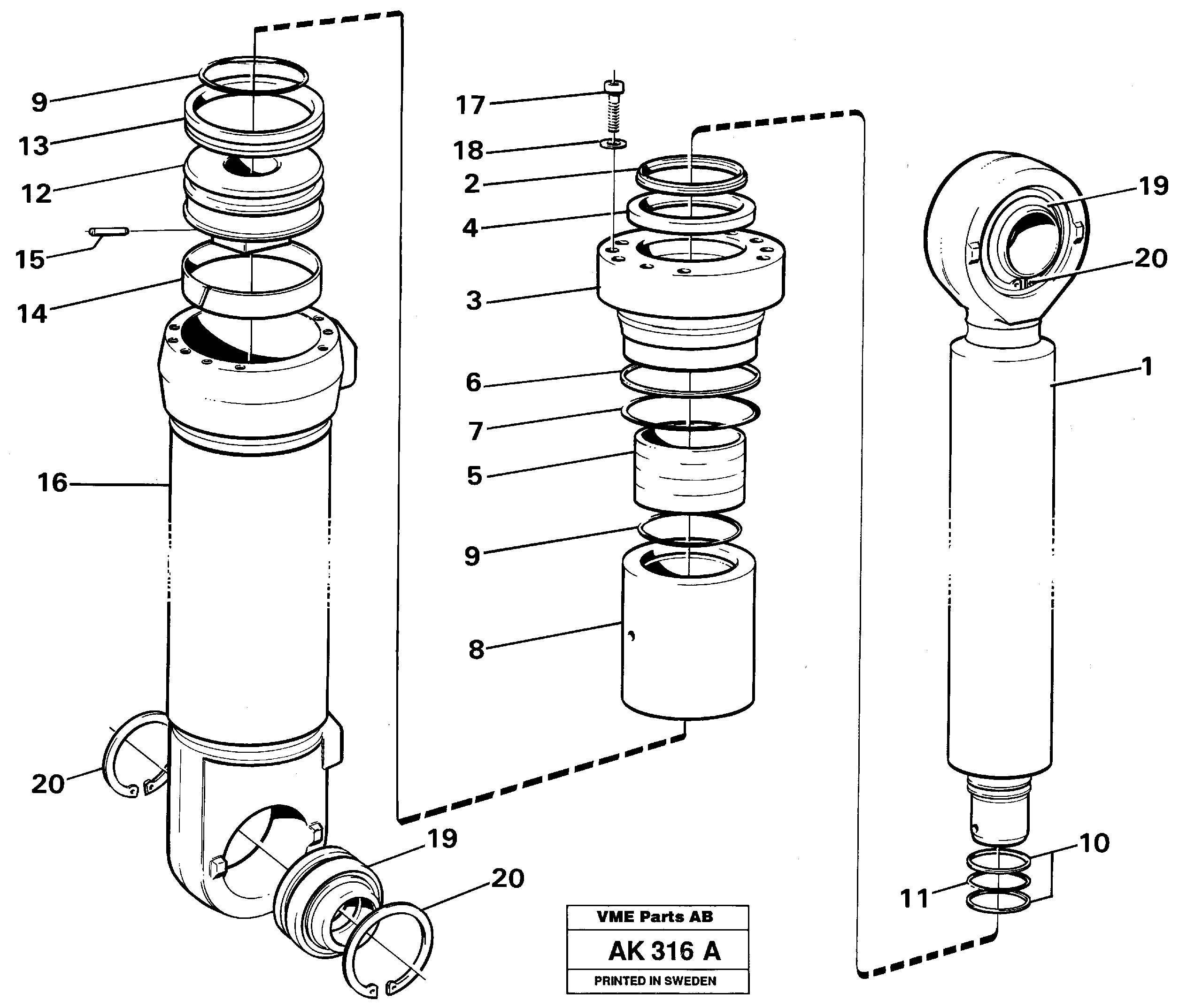 Hydraulic cylinder.  33808 — volvo parts diagram