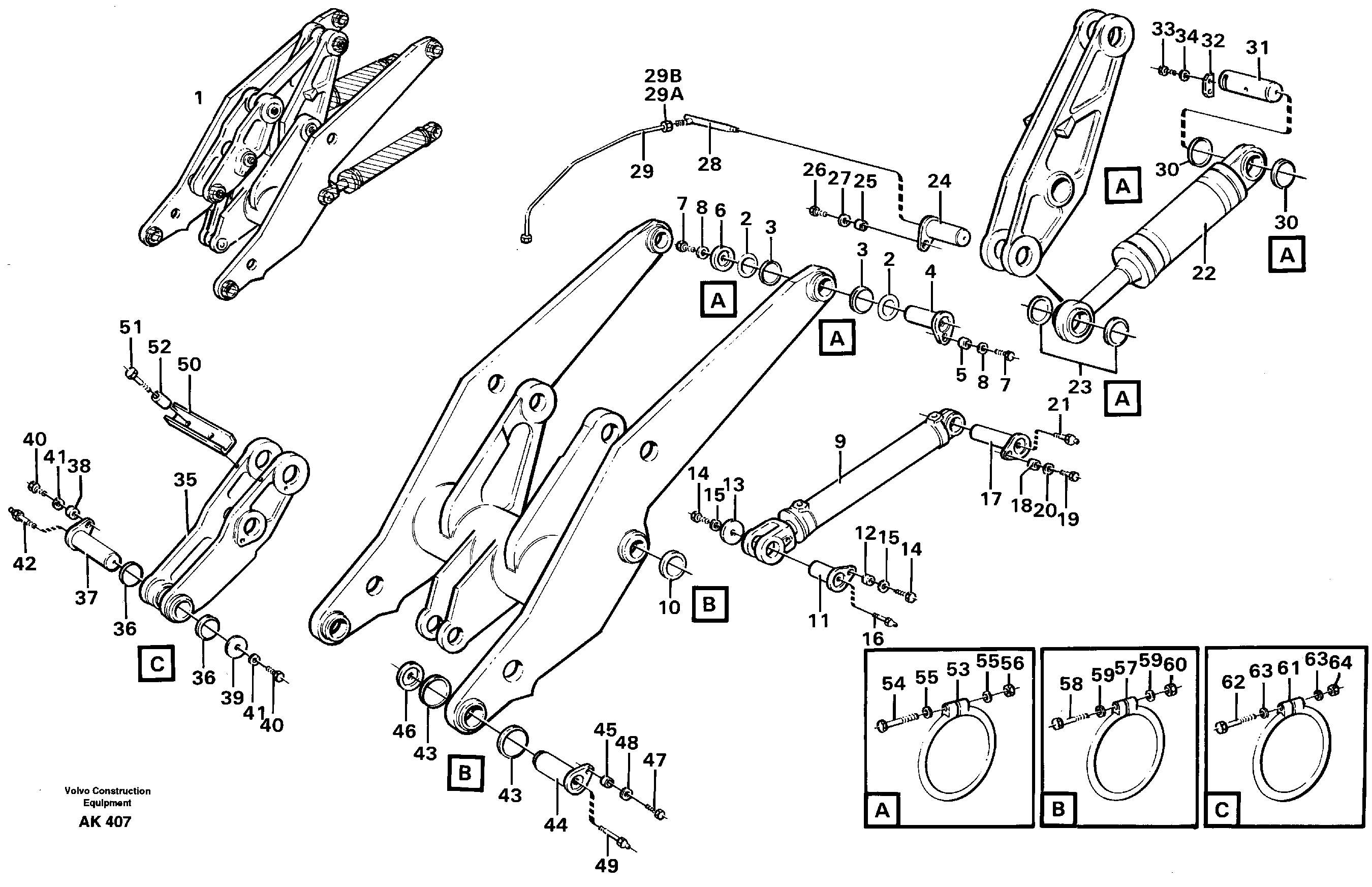 Lifting unit.  SER NO 1045 - / SER NO 60357 - USA, 33809 — volvo parts diagram