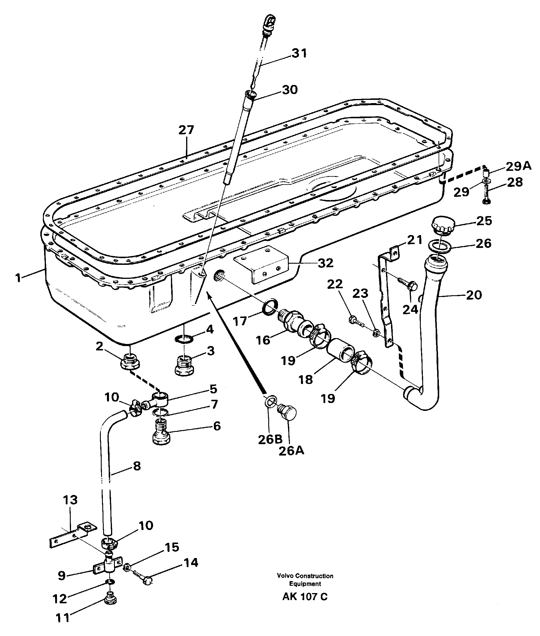 Oil sump — volvo parts diagram