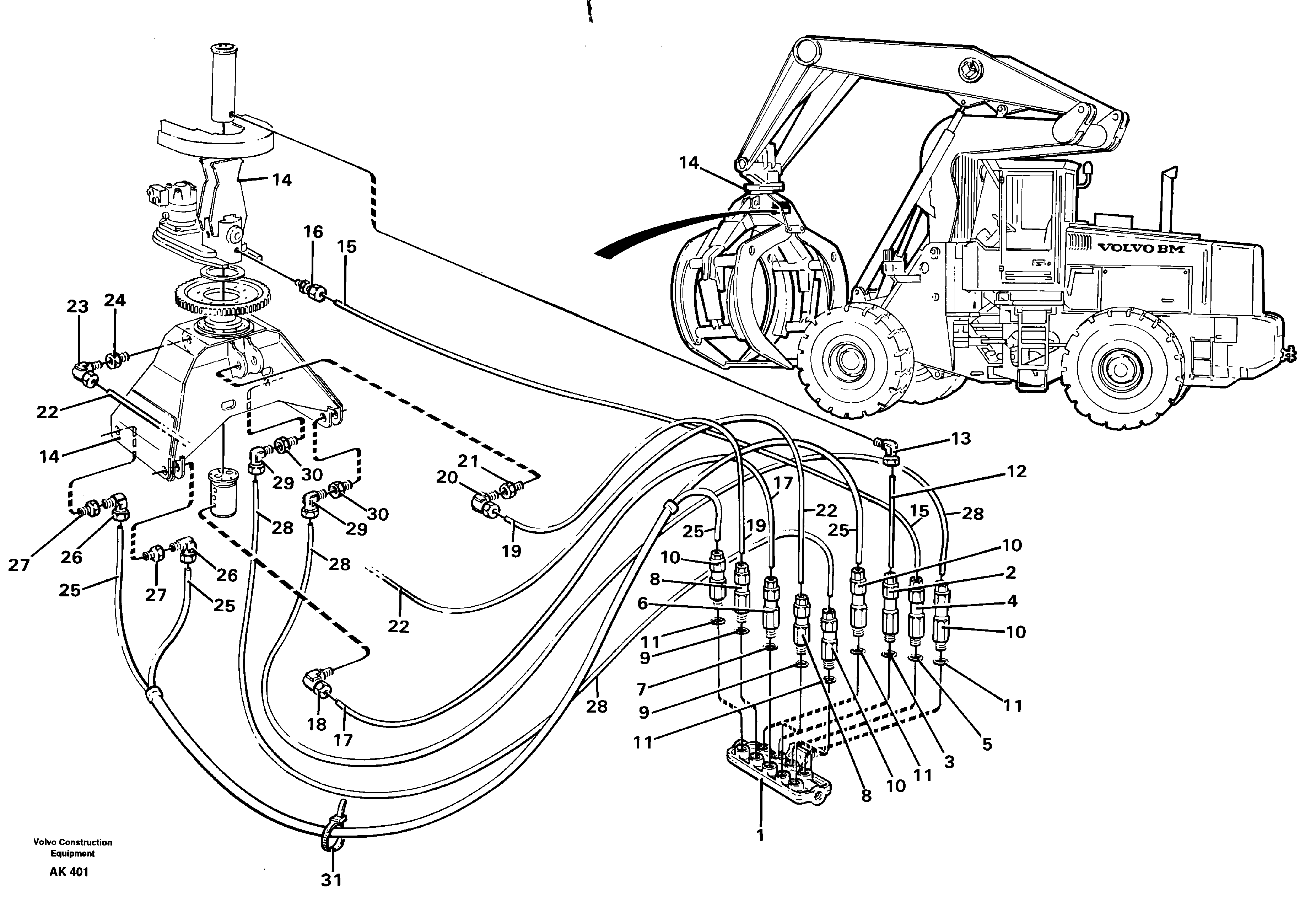 Distribution block. H  33808 SER NO - 2168 — volvo parts diagram