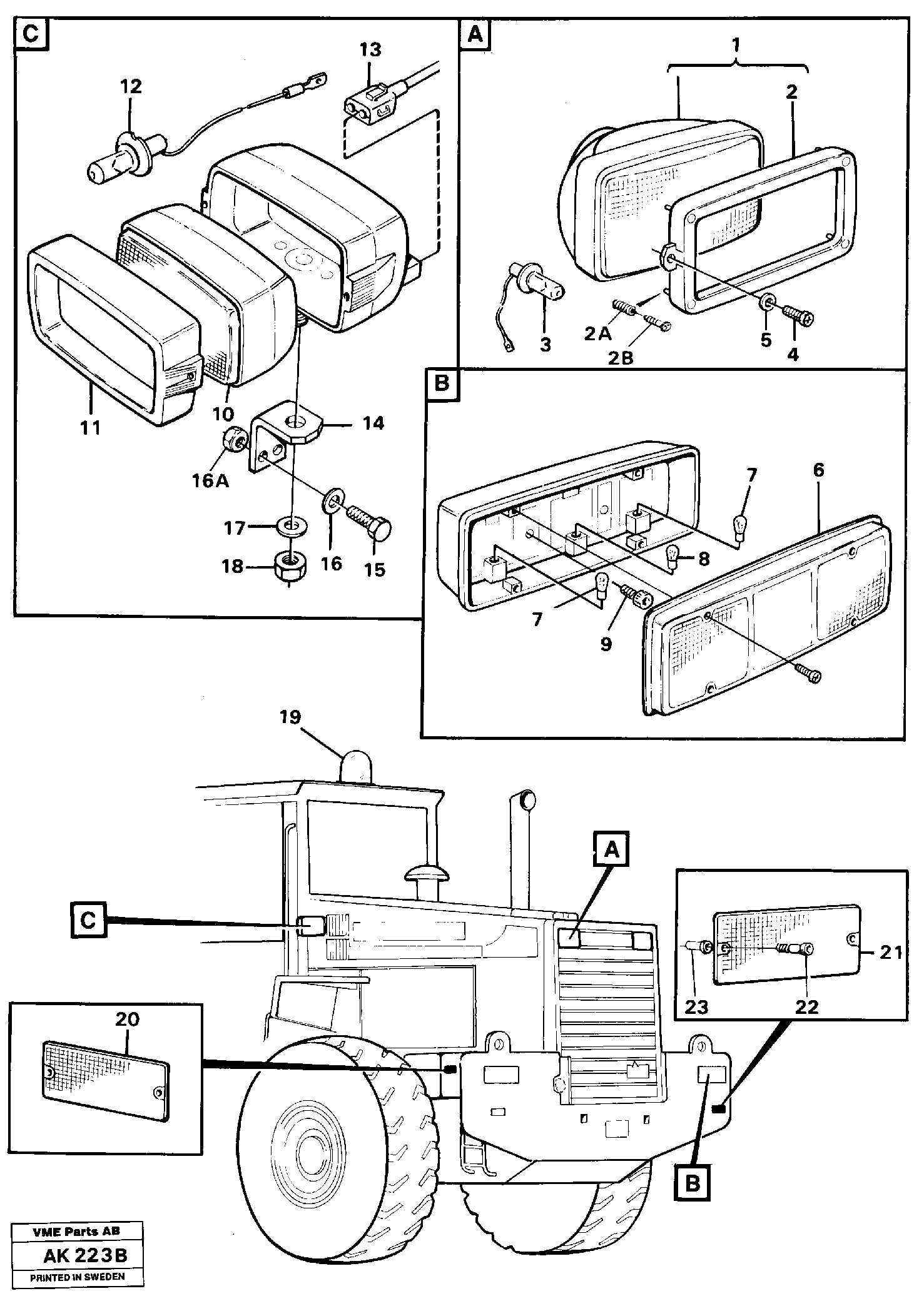 Lighting, rear — volvo parts diagram