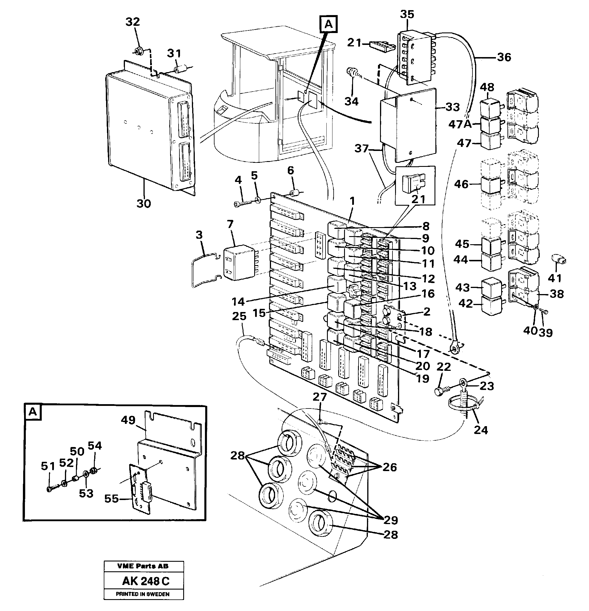 Electrical distribution box — volvo parts diagram