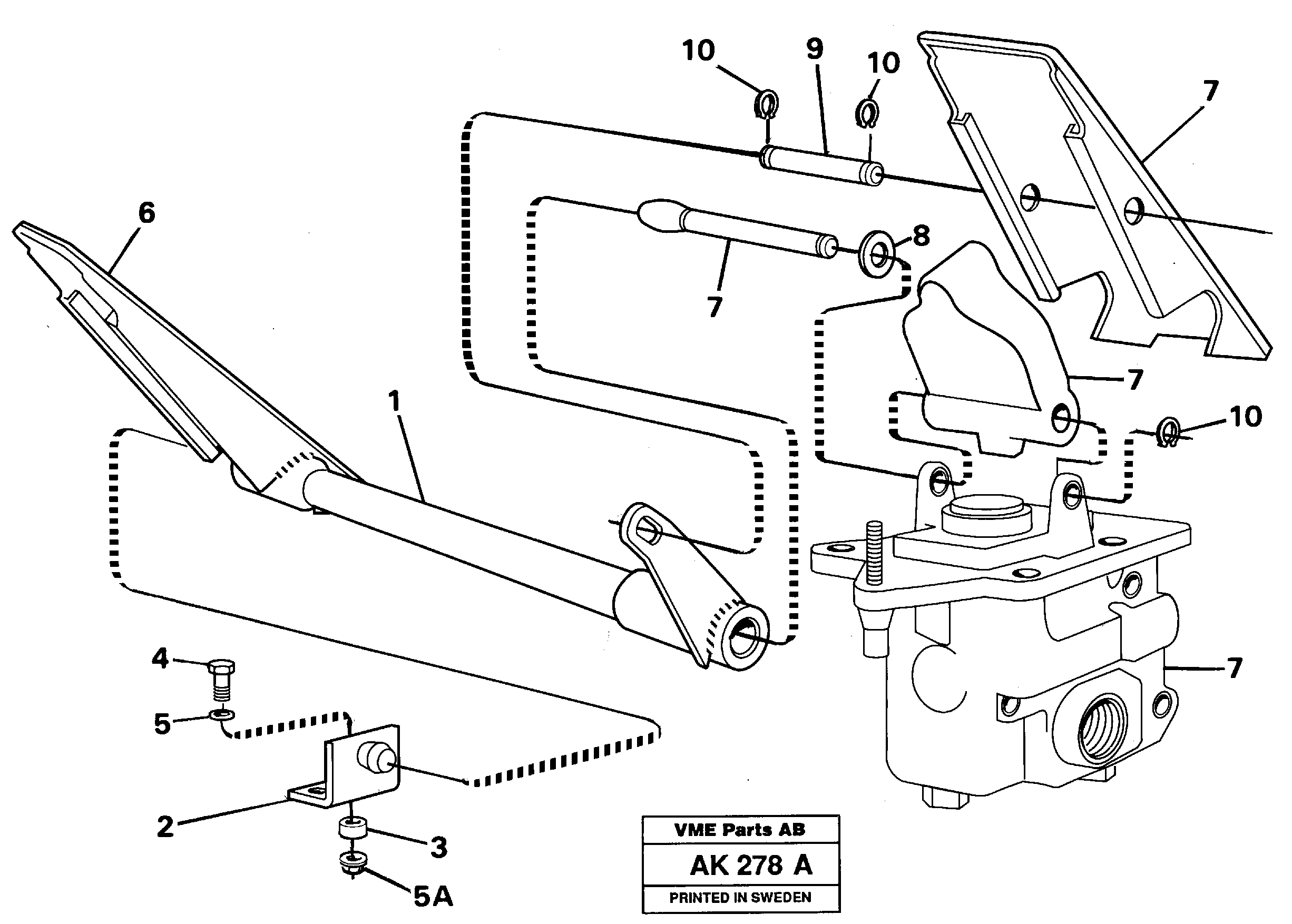Double brake pedals.  91925 — volvo parts diagram