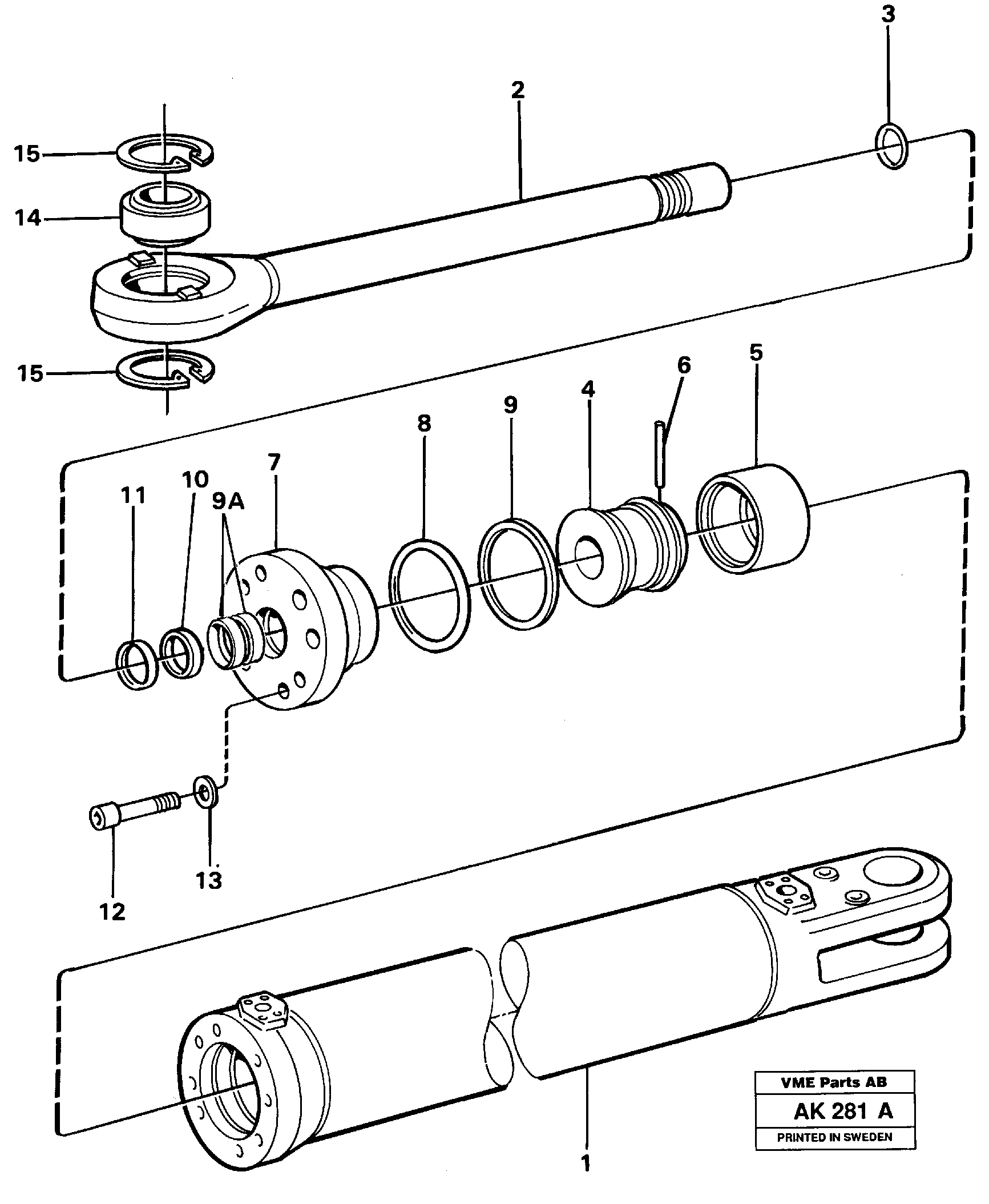 Hydraulic cylinder — volvo parts diagram