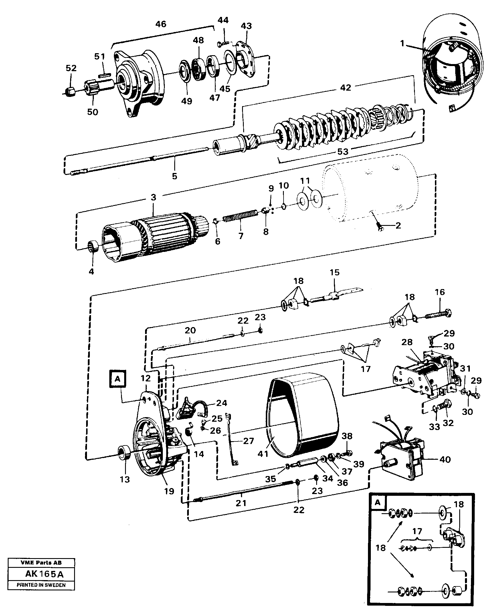 Starter motor — volvo parts diagram