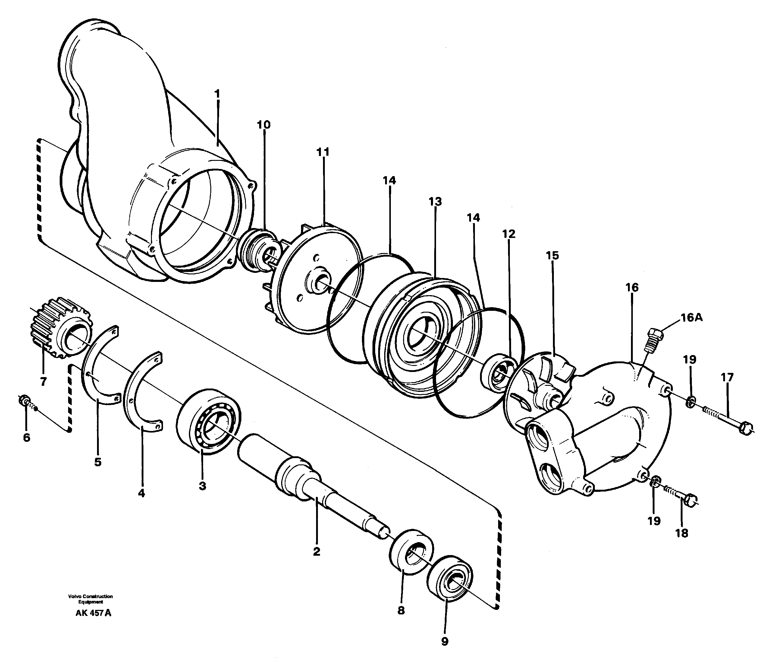 Water pump.  TD 122 KHE ENG 227401 - — volvo parts diagram