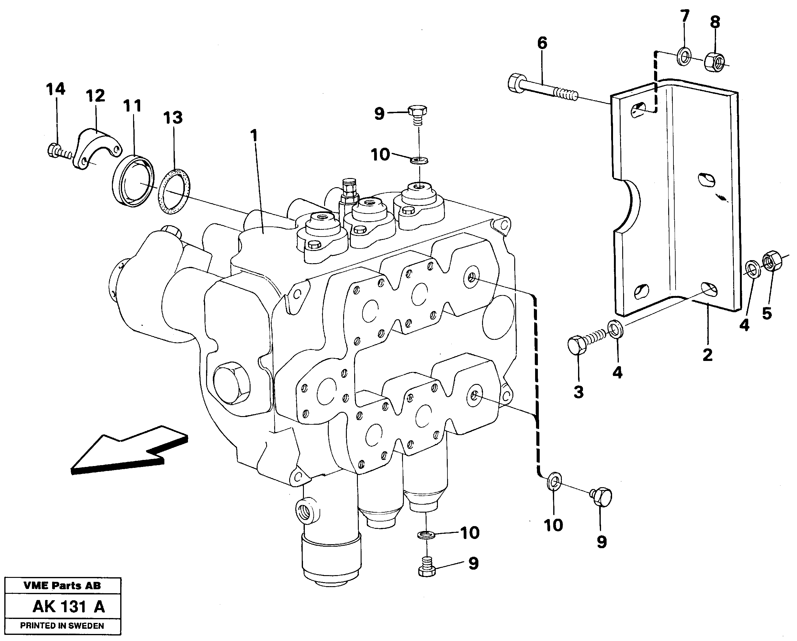 Control valve with fitting parts. — volvo parts diagram