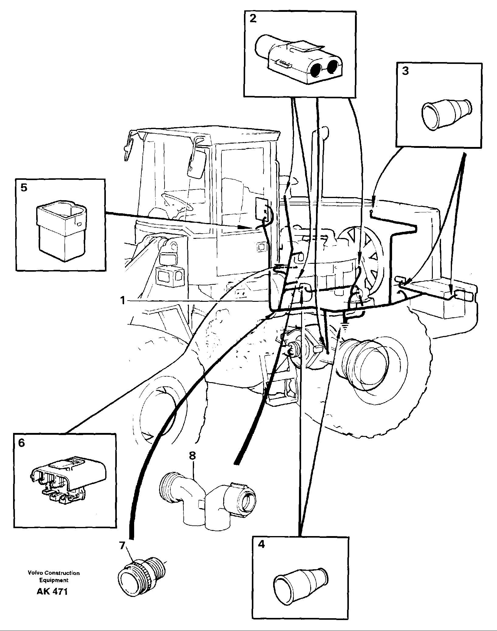 Cable harnesses, rear — volvo parts diagram