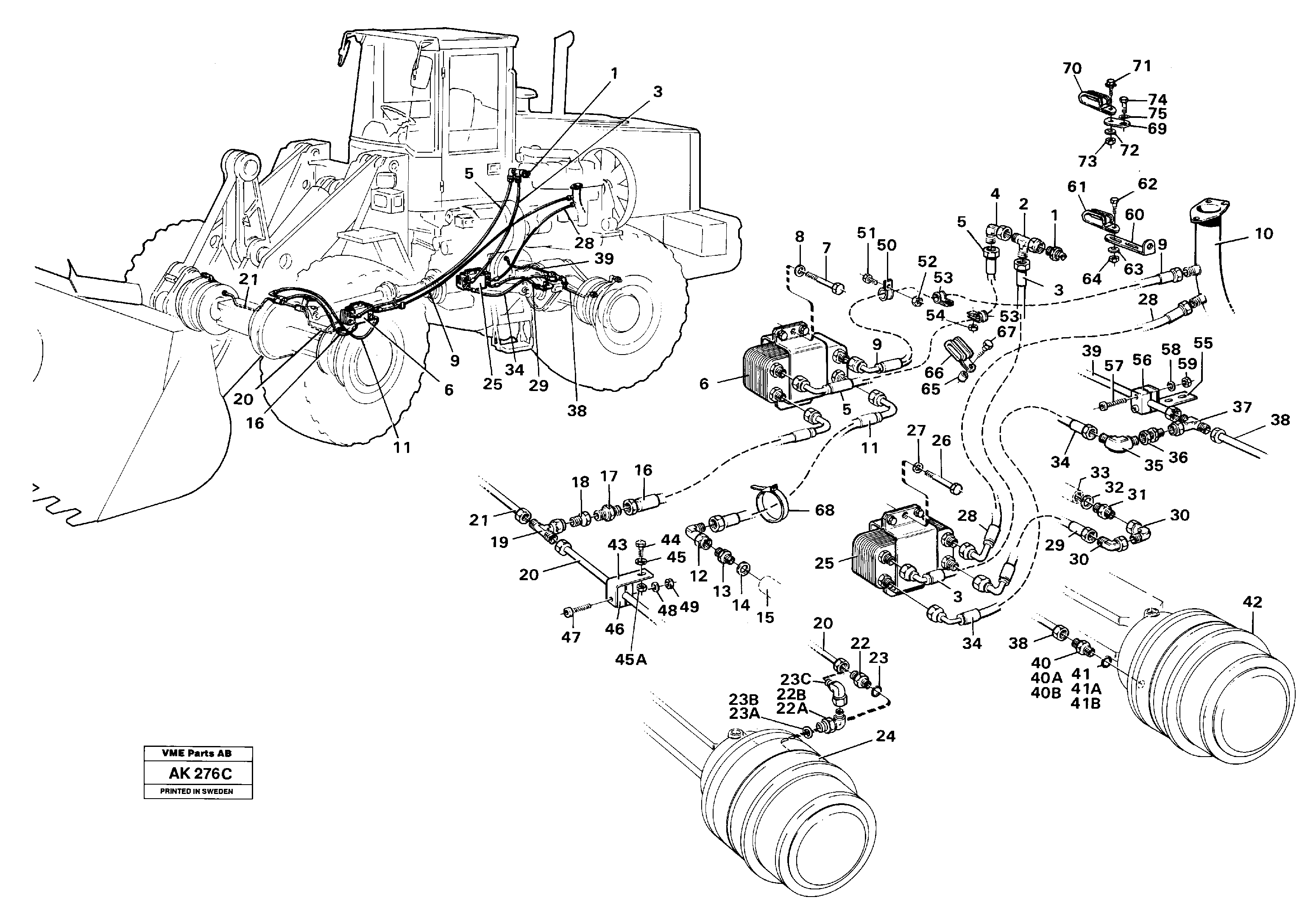 Cooling system for brakes.  33808,  91890,  92950,  93464,  93522,  94633,  94635 — volvo parts diagram