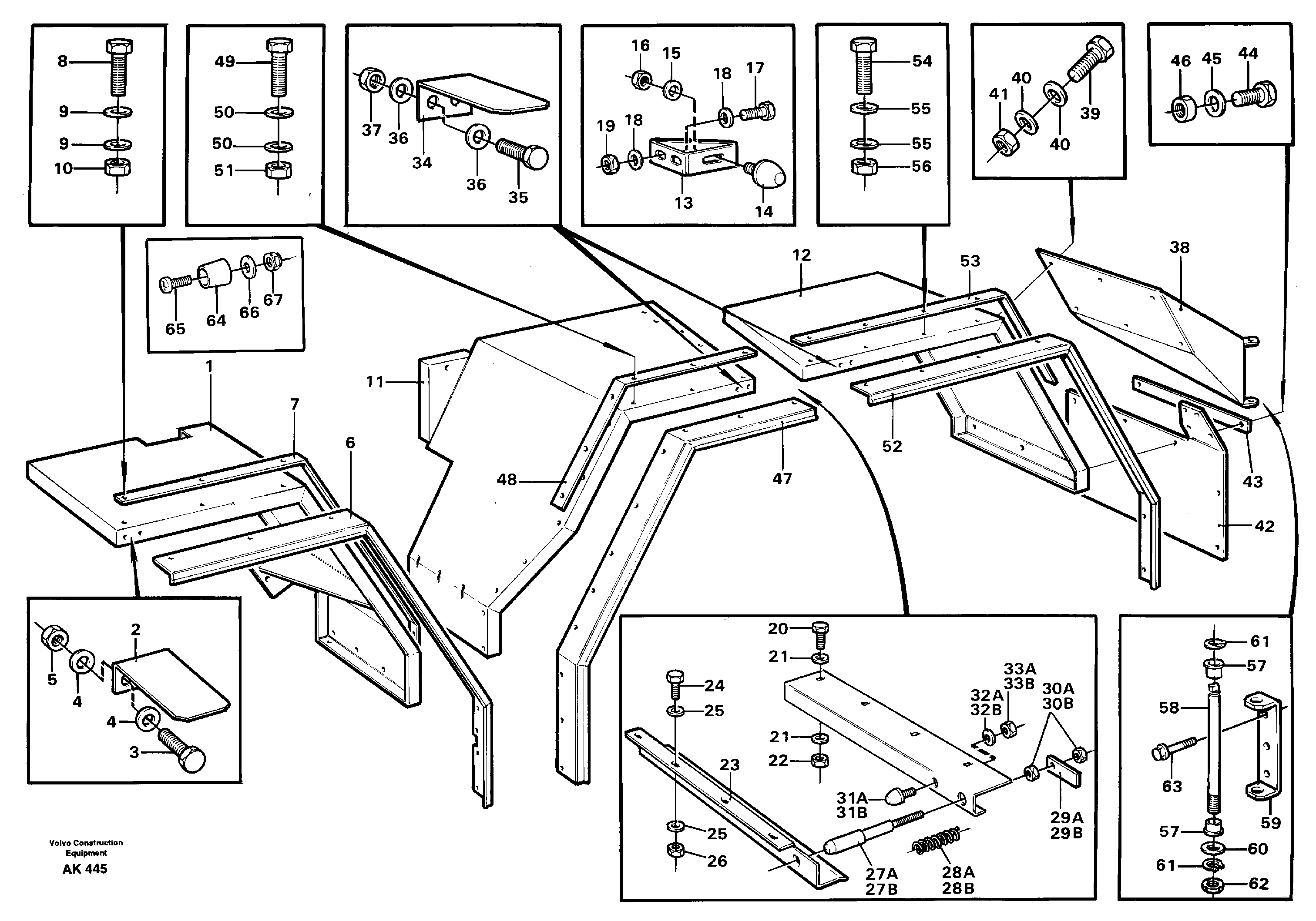 Swing out rear mudguards.  92665,   94944,   94952 — volvo parts diagram