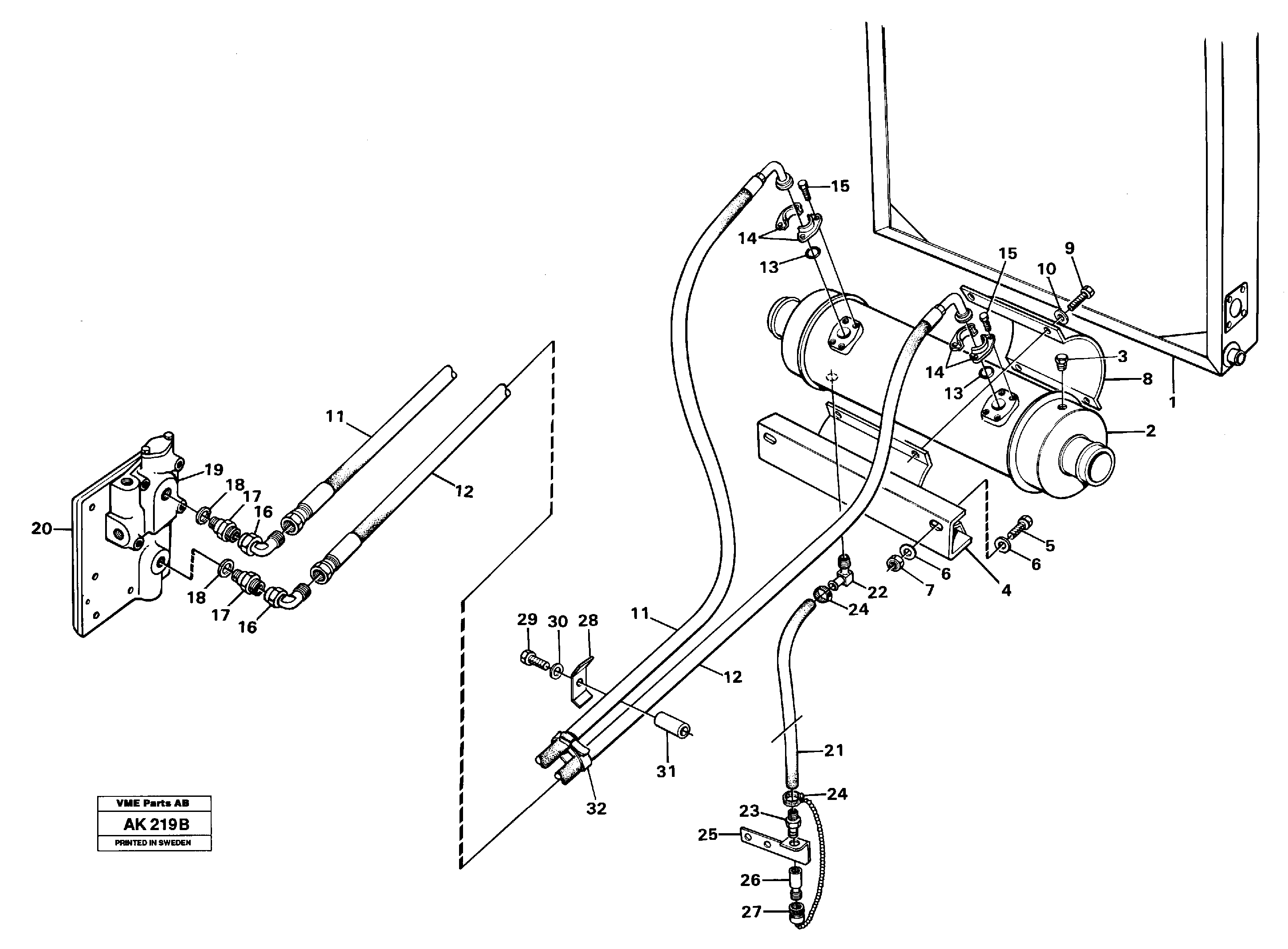 Oil cooler — volvo parts diagram