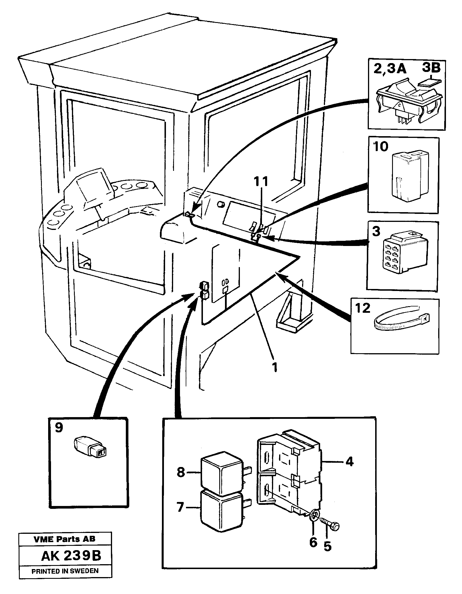 Cable harness, forward and reverse.  91944,   92770 — volvo parts diagram