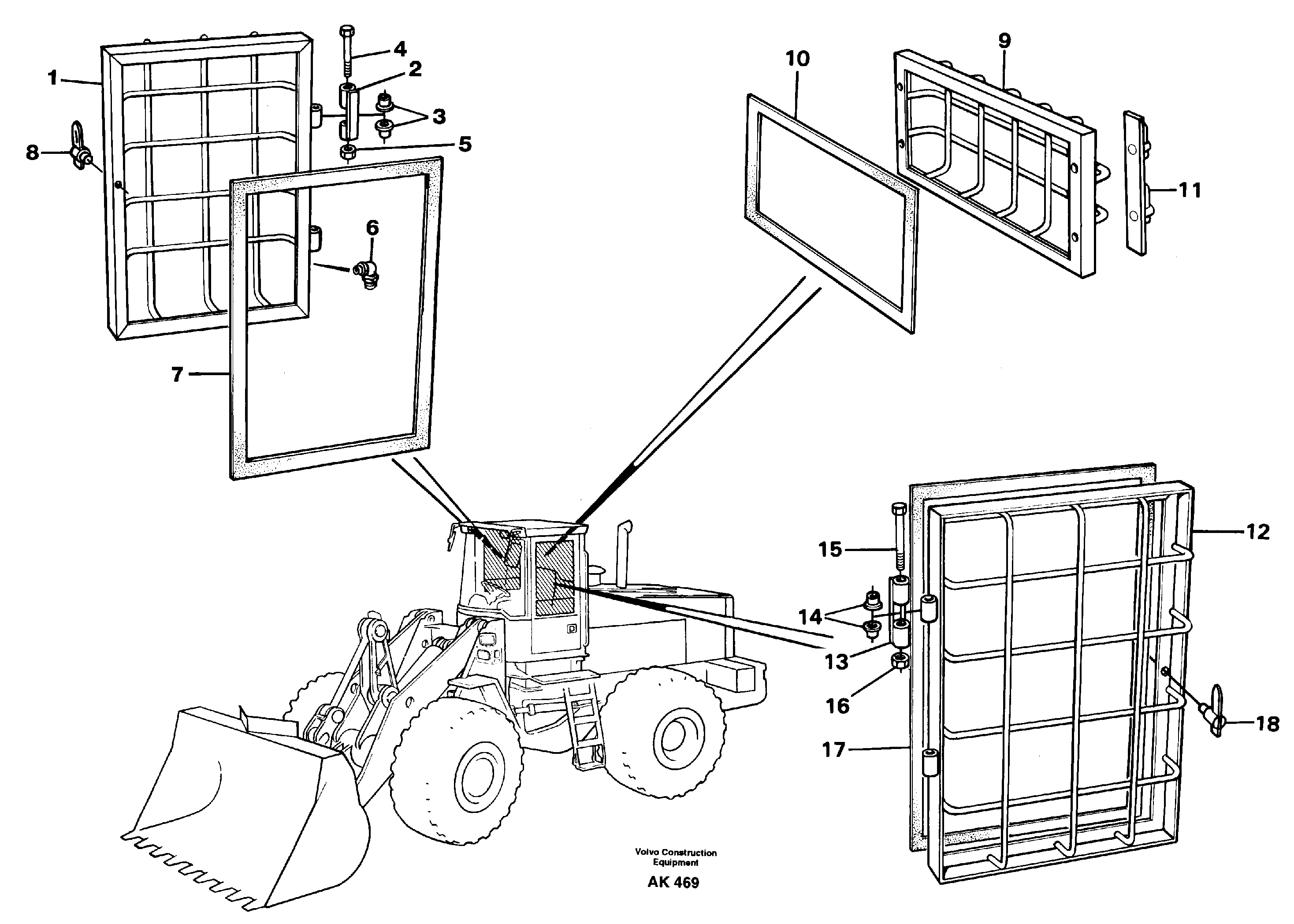 Window guards, side and rear windows.  92657 — volvo parts diagram