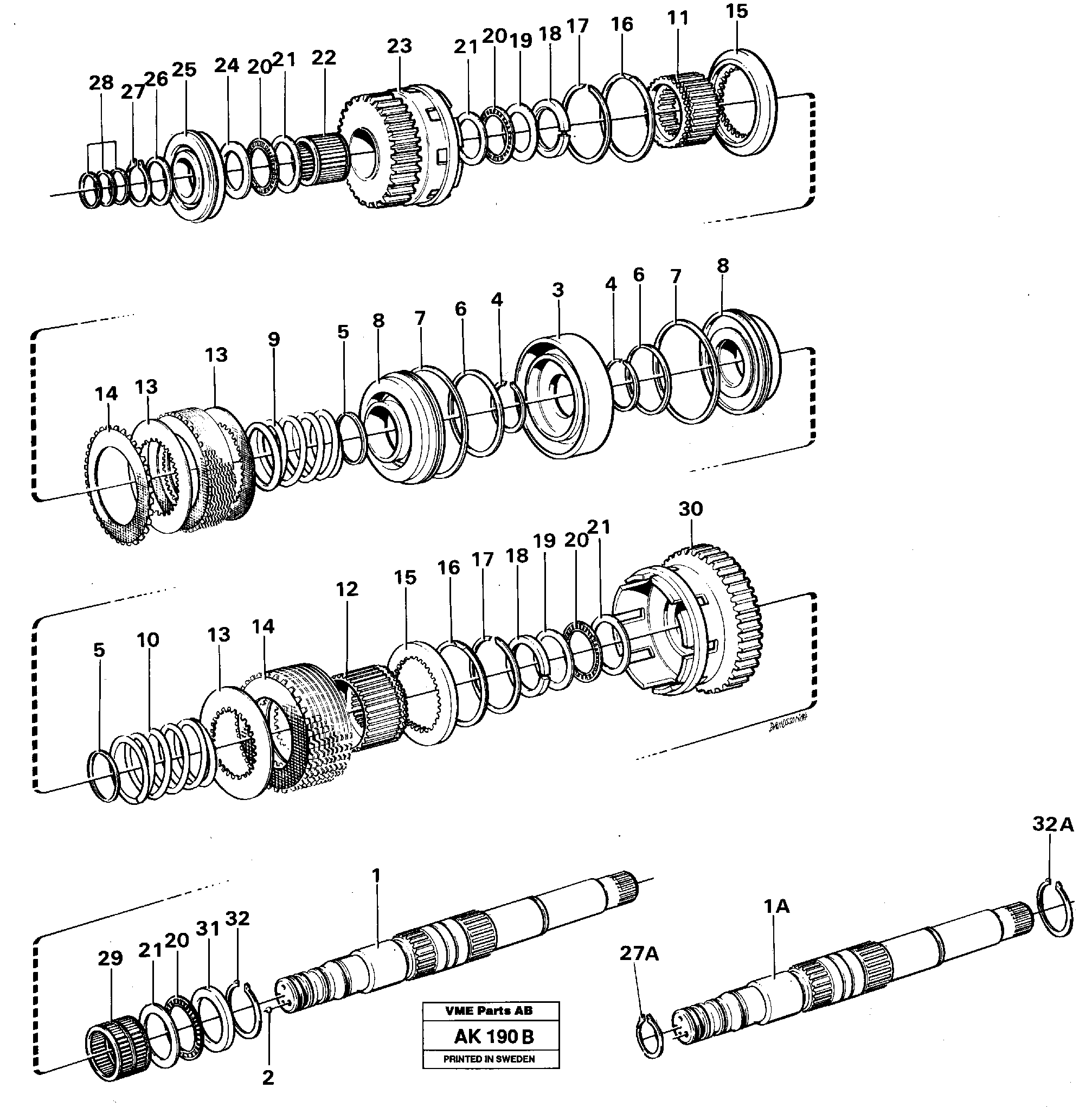 Hydraulic clutch, 3rd / 4th speed. — volvo parts diagram