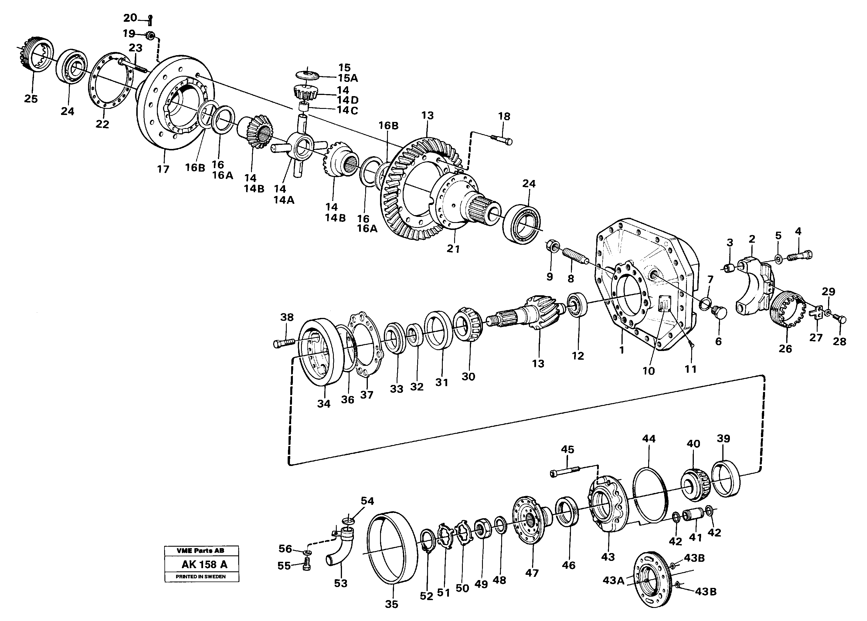 Final drive, rear  23825,   23841,   23843,   23853.   AWB 40 — volvo parts diagram