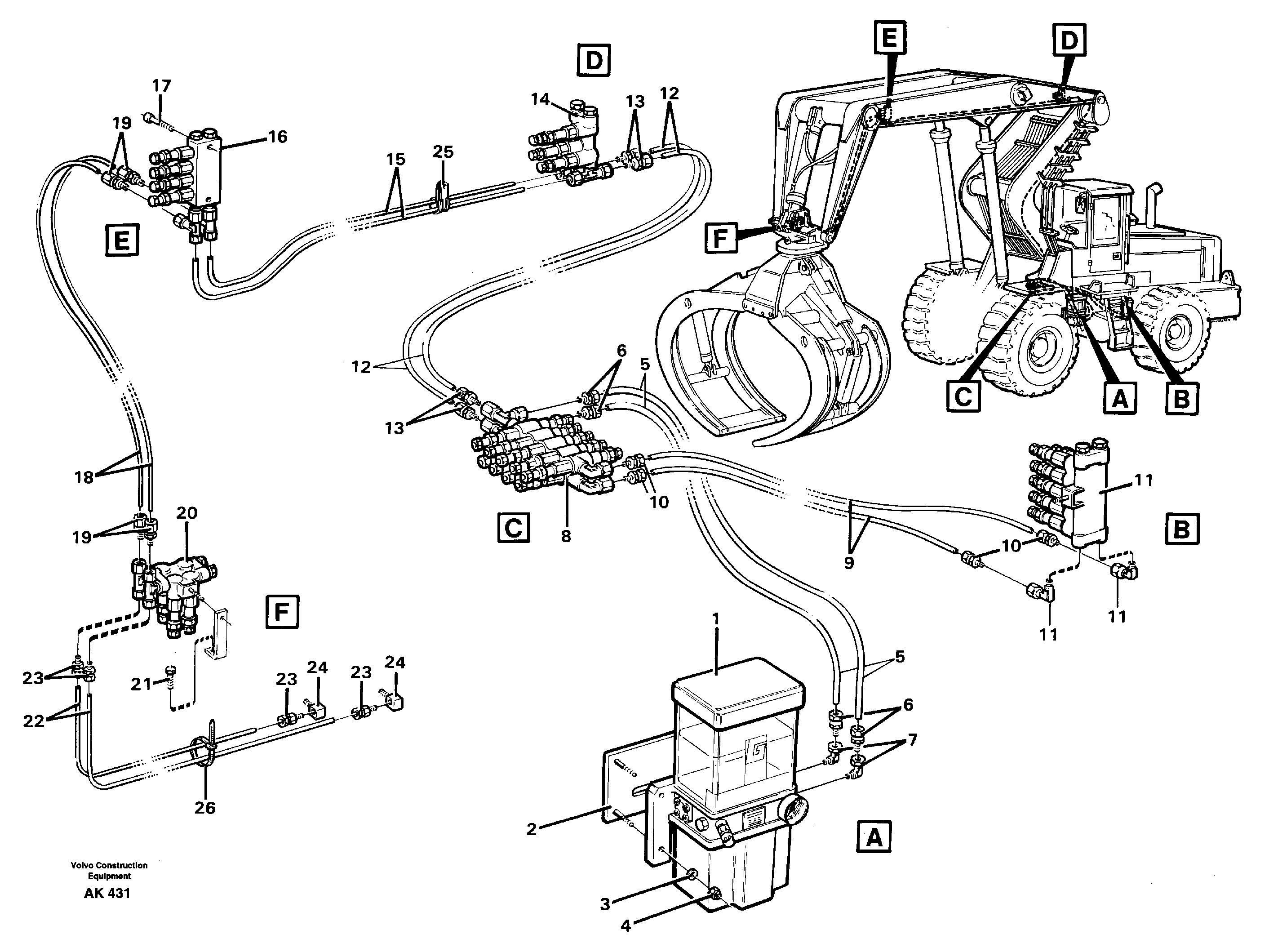Central lubrication, high lift version.  33808 SER NO 2169 - — volvo parts diagram