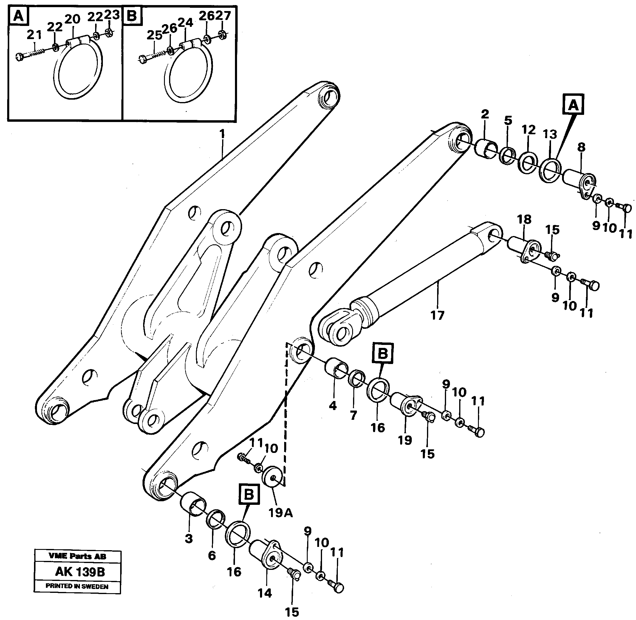 Lifting unit.  SER NO - 1044 / SER NO - 60356 USA — volvo parts diagram