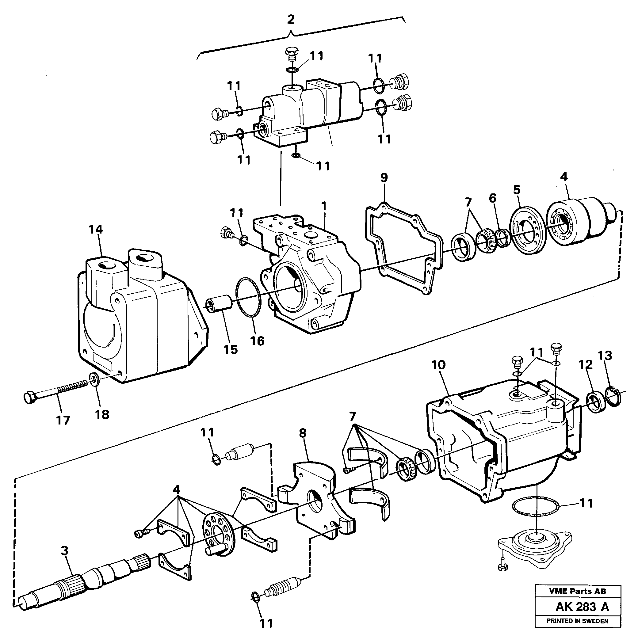 Hydraulic pump — volvo parts diagram